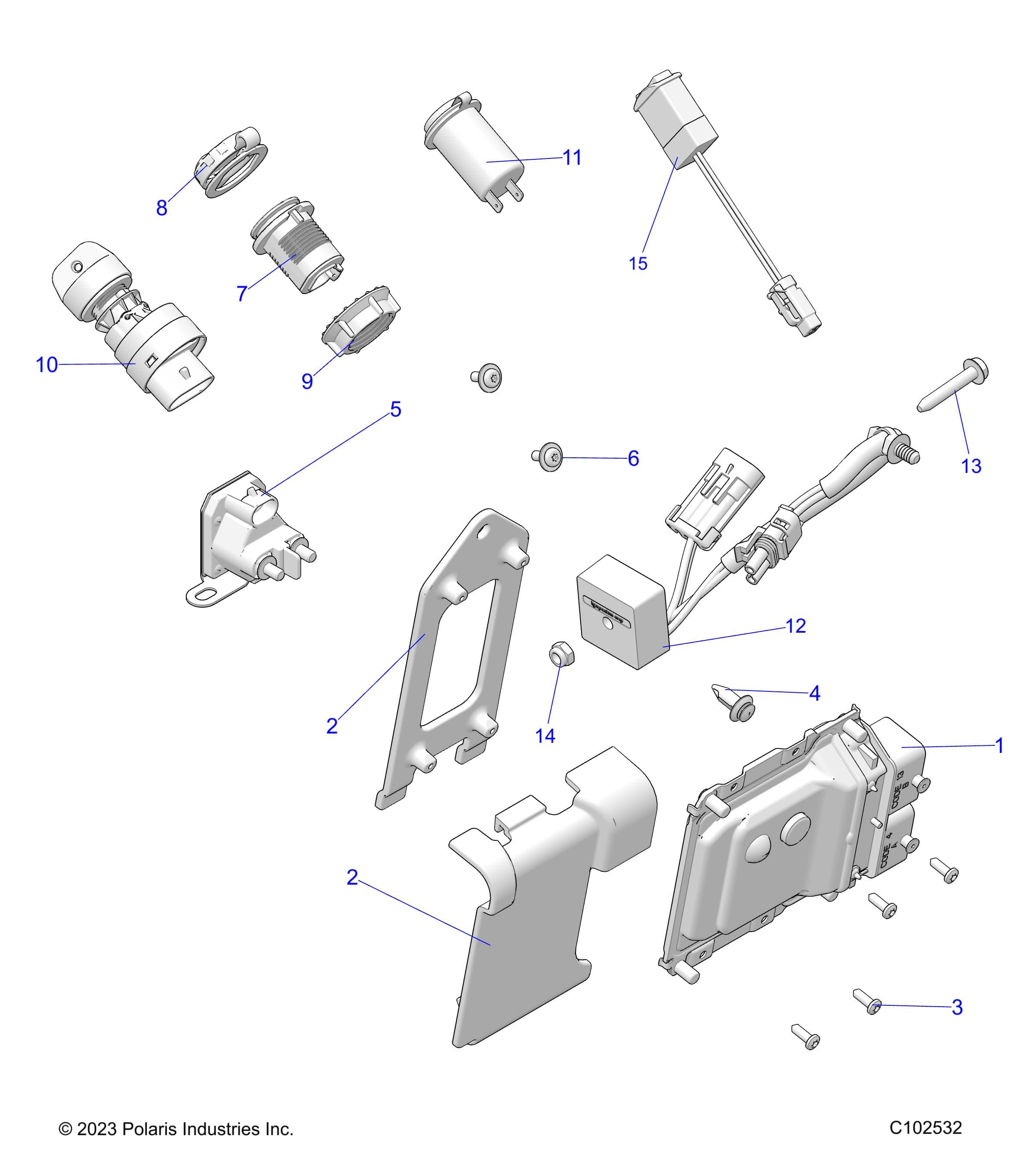 2026 SPORTSMAN 570 X2 EPS — ELECTRICAL, SWITCHES, SENSORS and ECM - A26SWE57AL (C102532) diagram