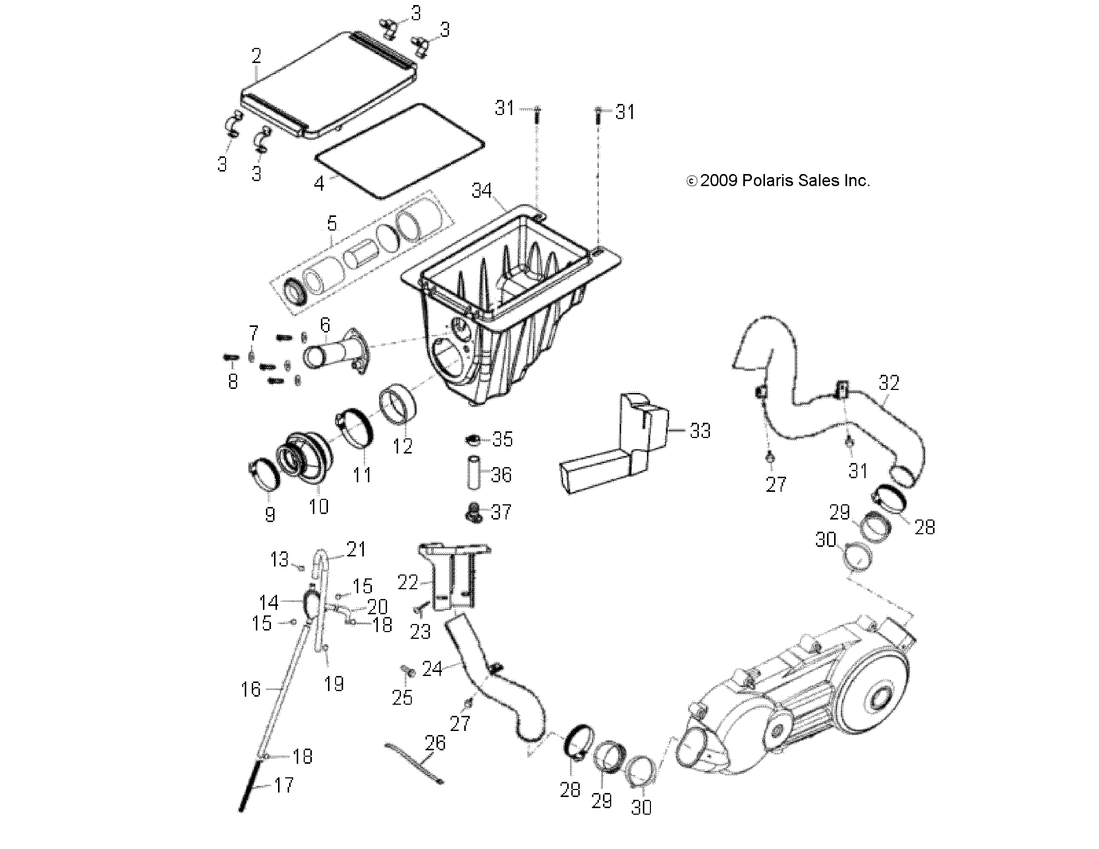 2026 PHOENIX 200 R01 - A26YPA20A4 — ENGINE, AIR INTAKE SYSTEM - A26YPA20A4 (49ATVAIRBOX10PHX) diagram
