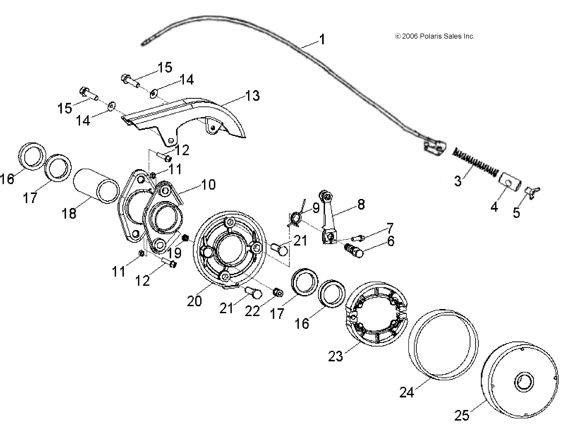 2026 OUTLAW 110 R02 - A26YKA11B1/B7 — BRAKES, REAR - A26YKA11B1/B7 (49ATVBRAKERR08OUT90) diagram