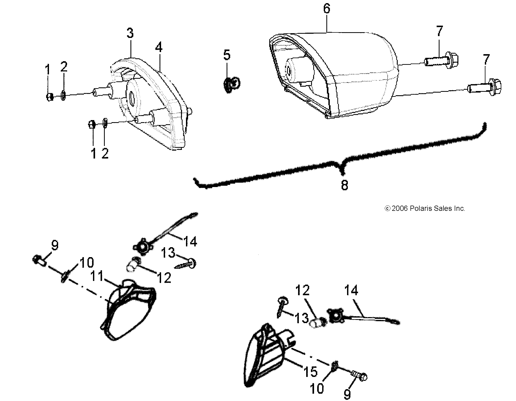 2026 OUTLAW 110 R02 - A26YKA11B1/B7 — ELECTRICAL, HEADLIGHT and TAILLIGHT - A26YKA11B1/B7 (49ATVHEADLIGHT07OTLW90) diagram