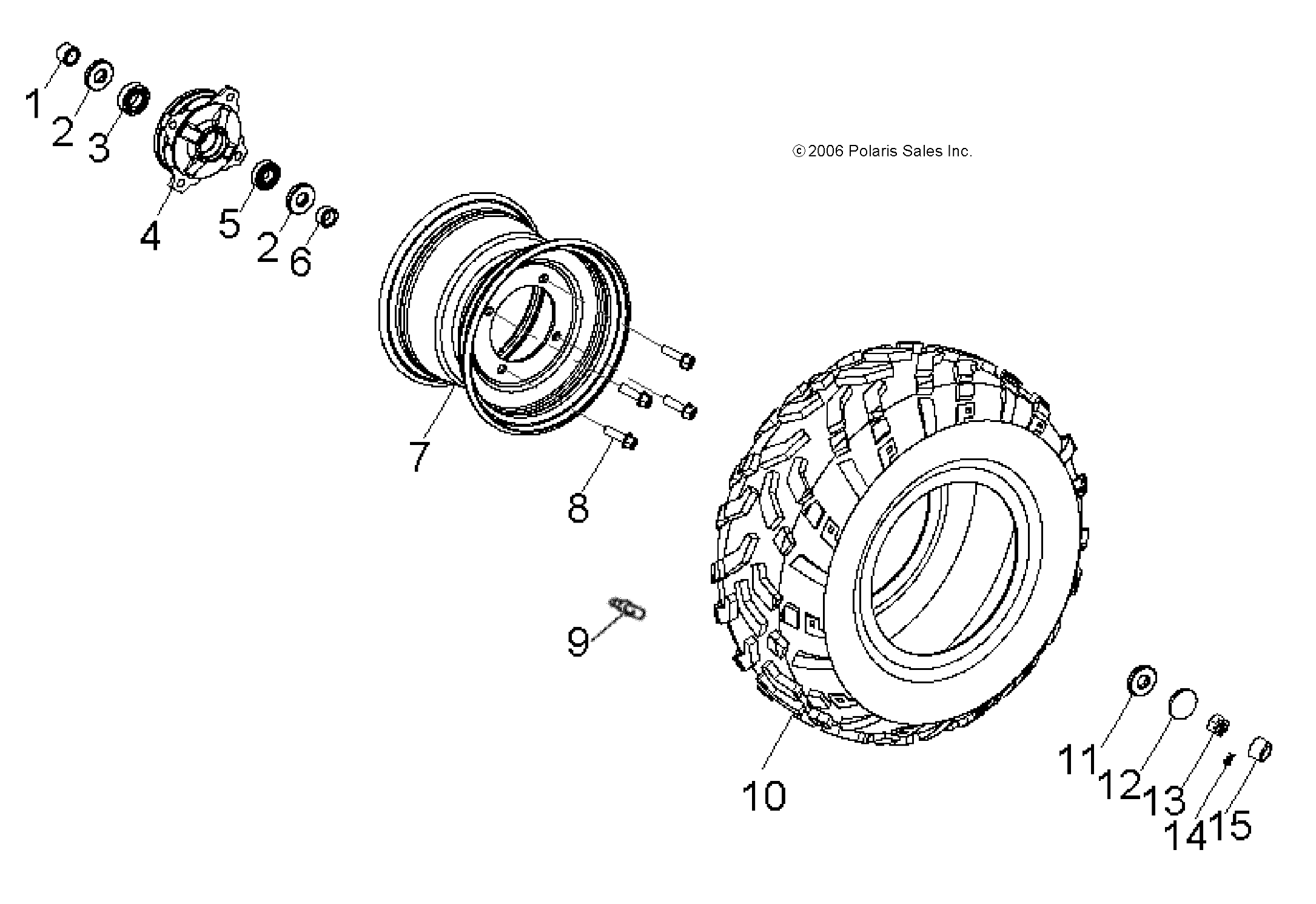 2026 SPORTSMAN 110 R01 - A26YFA11B5 — WHEELS, FRONT - A26YFA11B5 (49ATVWHEELFRT07SPRT90) diagram