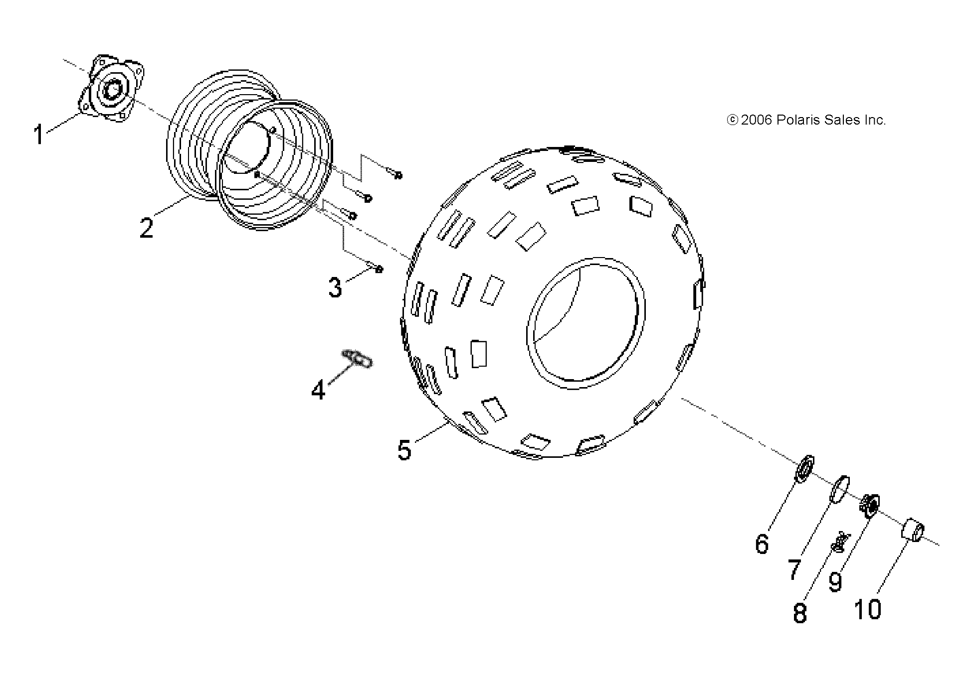 2026 OUTLAW 110 R02 - A26YKA11B1/B7 — WHEELS, REAR - A26YKA11B1/B7 (49ATVWHEELREAR07OTLW90) diagram