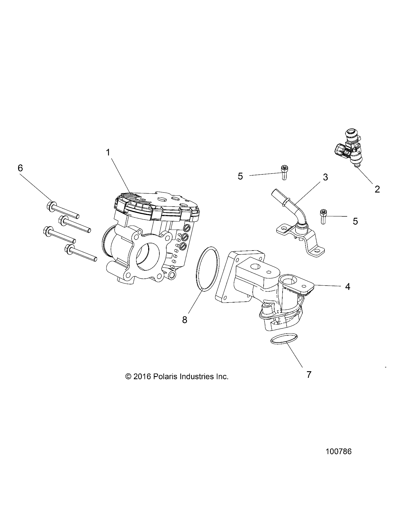 2026 RANGER 150 EFI AU — ENGINE, THROTTLE BODY and FUEL RAIL - R26HZA15D5 (100786) diagram