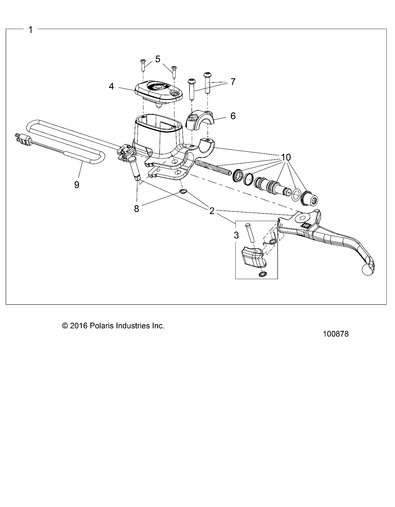 2026 SCRAMBLER 850 48" R02 - A26SVA85A4 — BRAKES, FRONT BRAKE LEVER and MASTER CYLINDER - A26SVA85A4 (100878) diagram