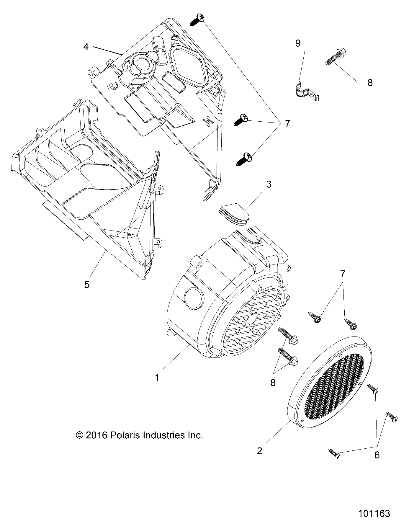 2026 RANGER 150 EFI — ENGINE, FAN COVER AND SHROUD COMP - R26HZA15A5/B5 (101163) diagram