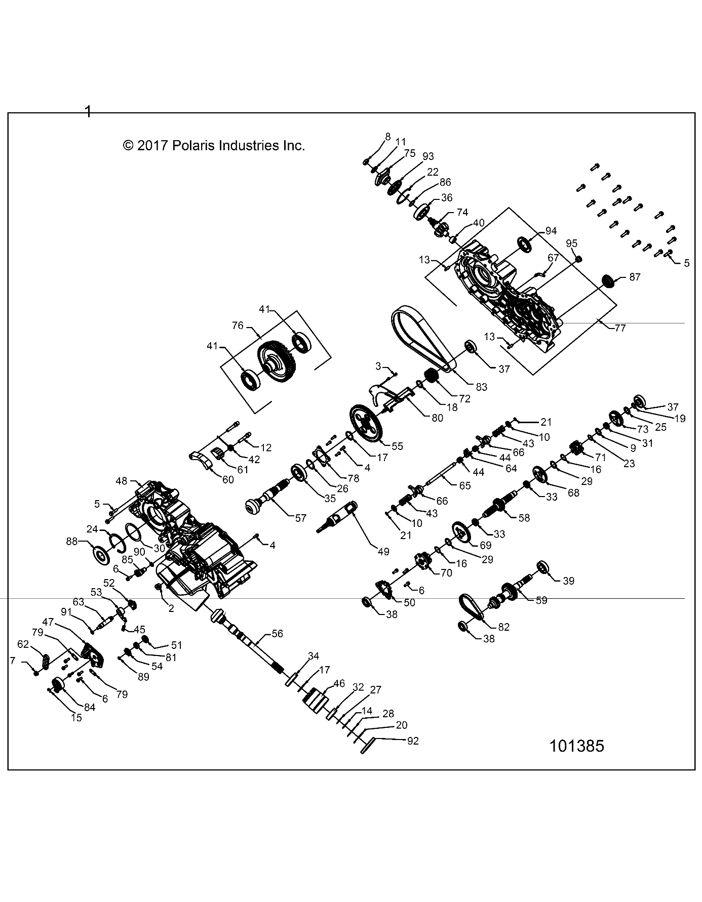 2026 SPORTSMAN 570 6X6 EPS 49S — DRIVE TRAIN, MAIN GEARCASE - A26SKE57A1 (101385) diagram