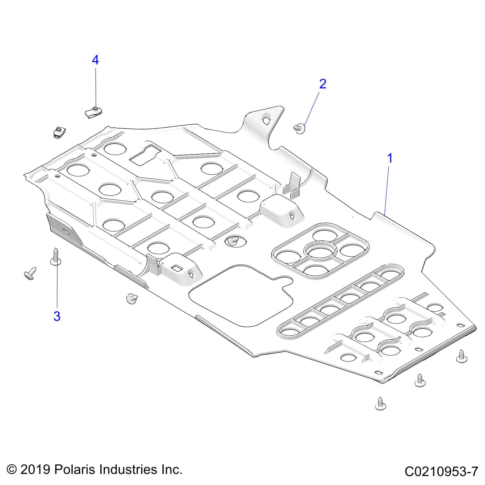 2026 SCRAMBLER XP 1000 S 49S R01 - A26SGE95AB — BODY, SKID PLATES - A26SGE95AB (C0210953-7) diagram