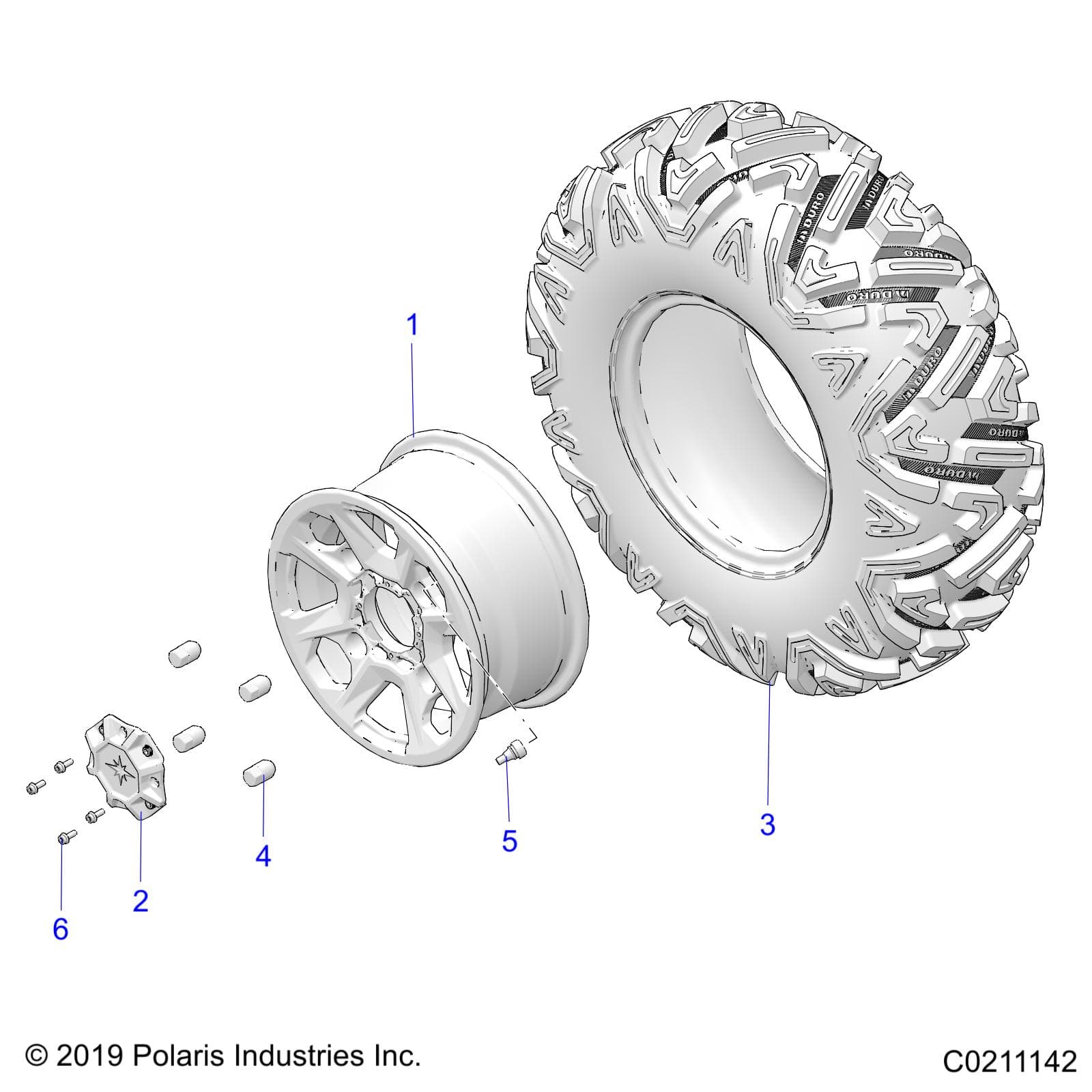 2026 SCRAMBLER XP 1000 S 49S R01 - A26SGE95AB — WHEELS, FRONT - A26SGE95AB (C0211142) diagram