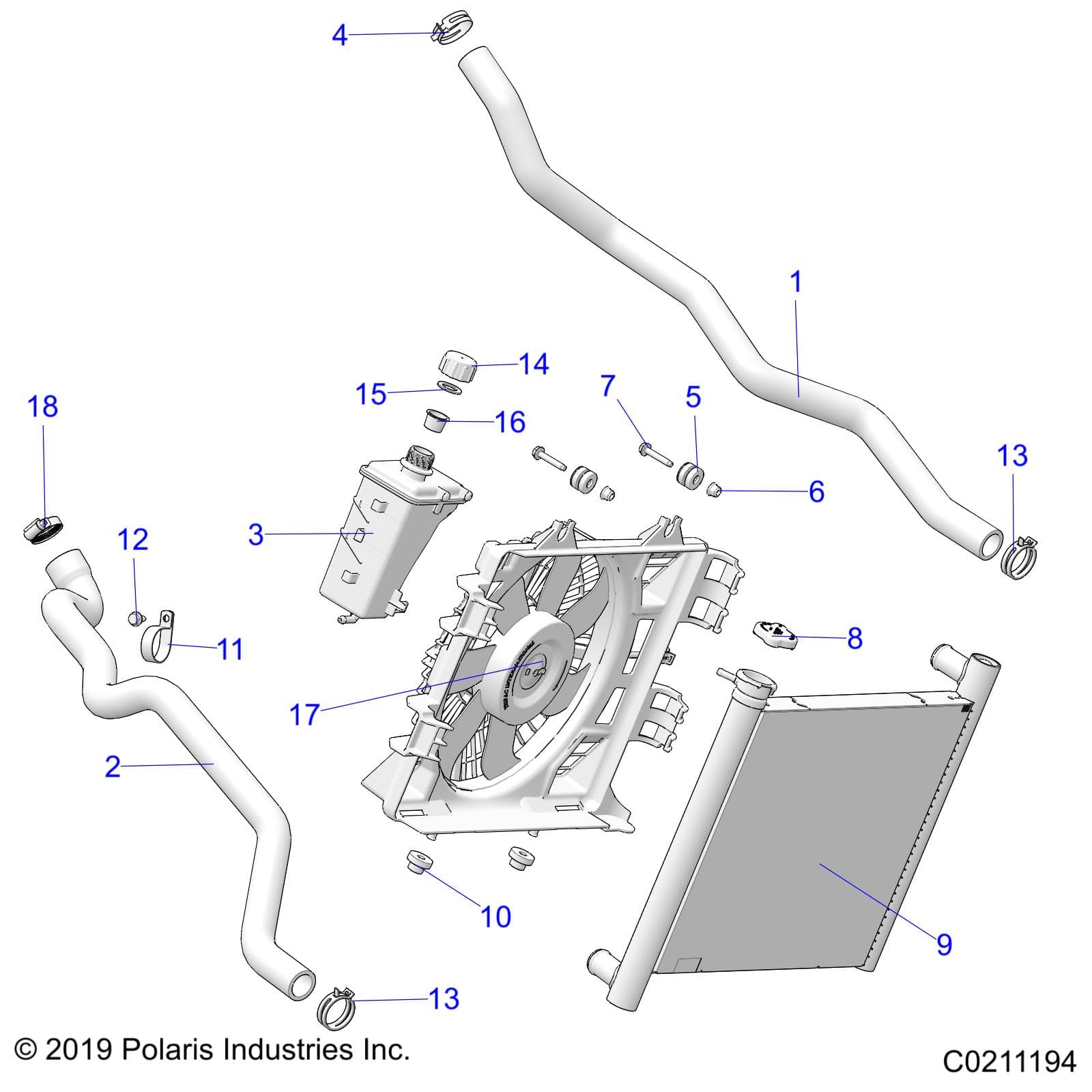 2026 SPORTSMAN TOURING XP 1000 R01 - A26SYY95AK — ENGINE, COOLING SYSTEM - A26SYY95AK (C0211194) diagram