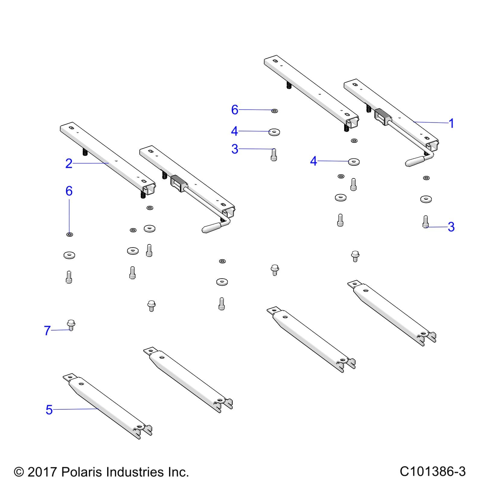 2026 RANGER 150 EFI AU — BODY, SEAT SLIDERS - R26HZA15D5 (C101386-3) diagram