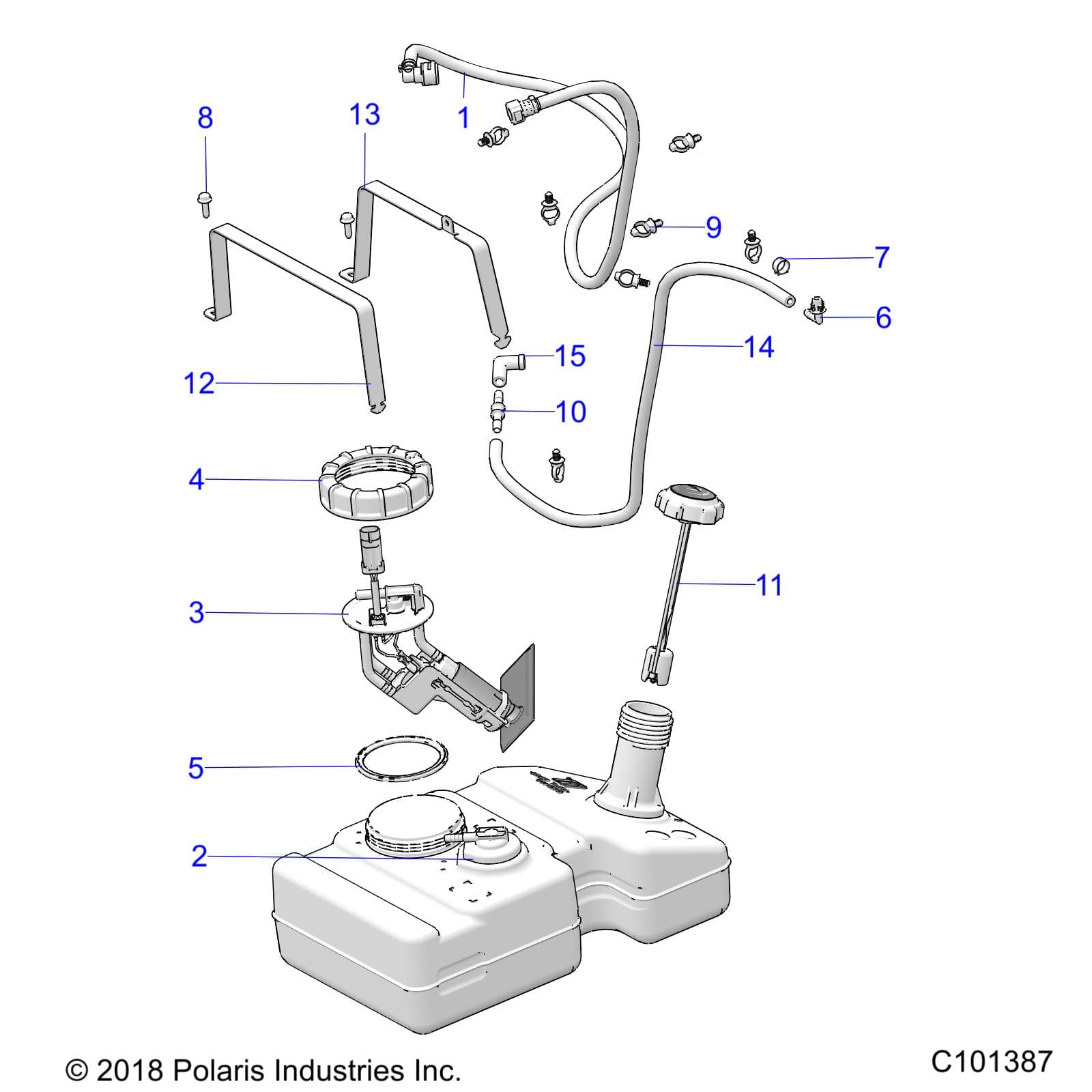 2026 RANGER 150 EFI — FUEL SYSTEM, FUEL TANK - R26HZA15A5/B5 (C101387) diagram