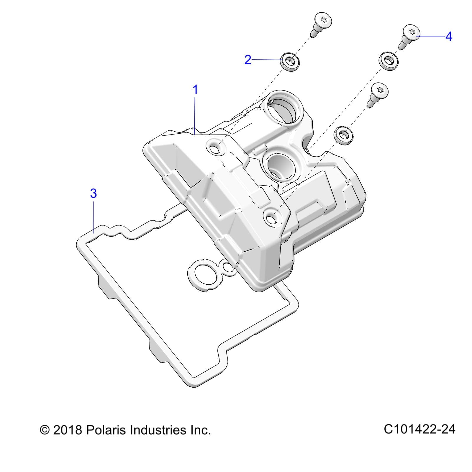 2026 SPORTSMAN 570 6X6 EPS 49S — ENGINE, VALVE COVER - A26SKE57A1 (C101422-24) diagram