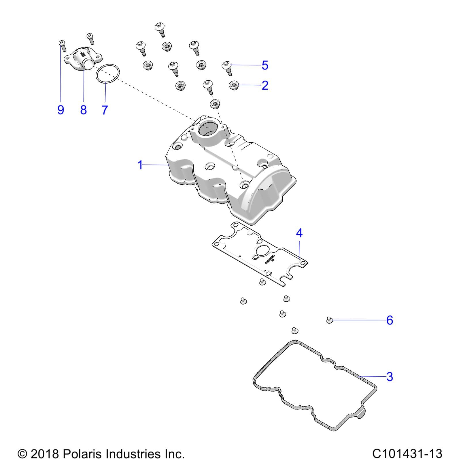 2026 SPORTSMAN 850 MUD 49S R01 - A26SXN85A7 — ENGINE, VALVE COVER - A26SXN85A7 (C101431-13) diagram