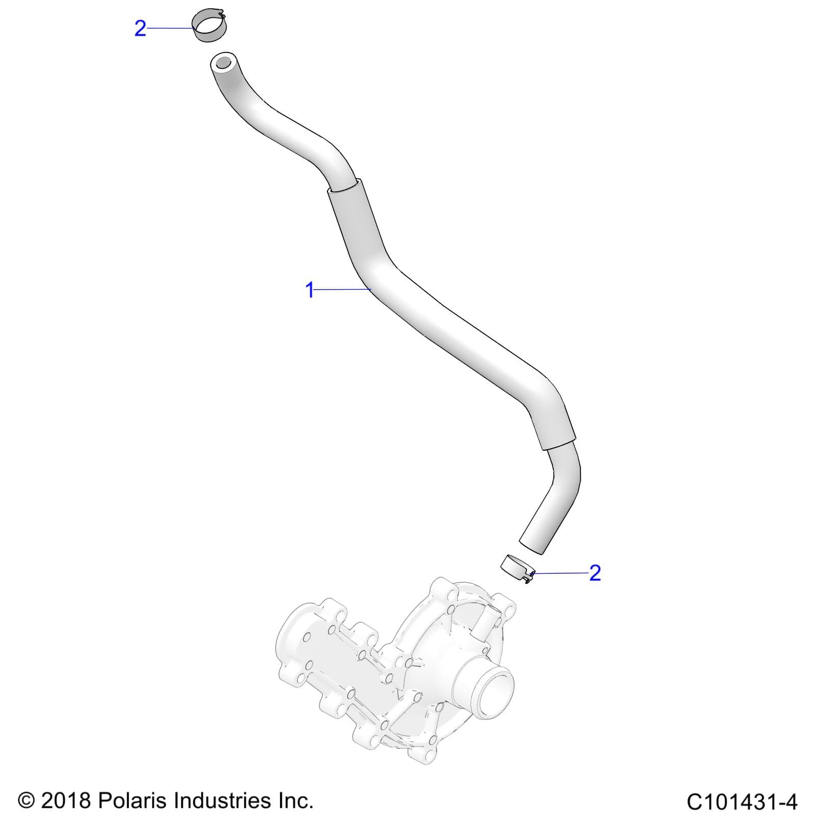 2026 SPORTSMAN 1000 ULTIMATE 49S R01 - A26SXR95AG — ENGINE, COOLING BYPASS - A26SXR95AG (C101431-4) diagram