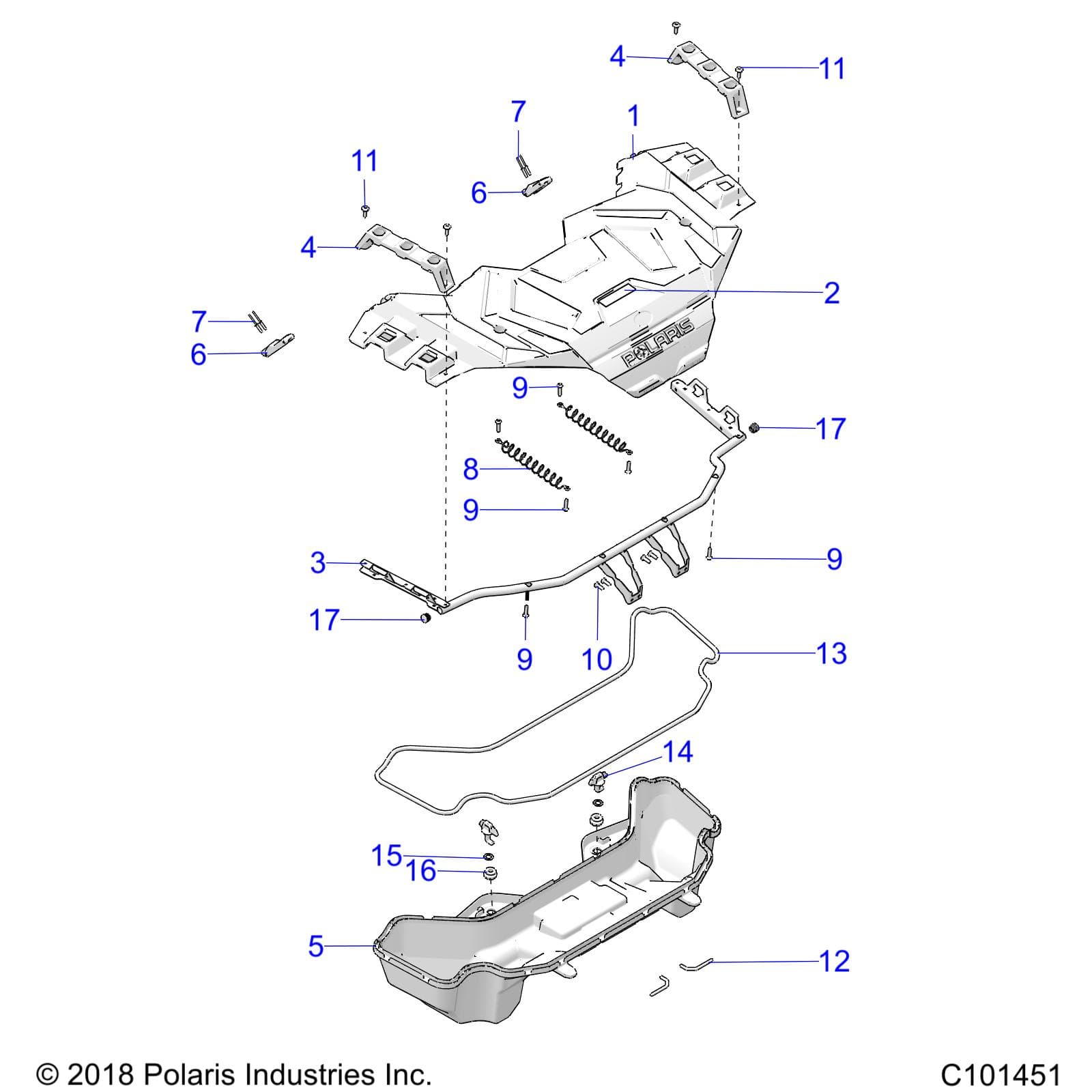 2026 SPORTSMAN 850 48" R02 - A26SXA85A1 — BODY, FRONT RACK - A26SXA85A1 (C101451) diagram