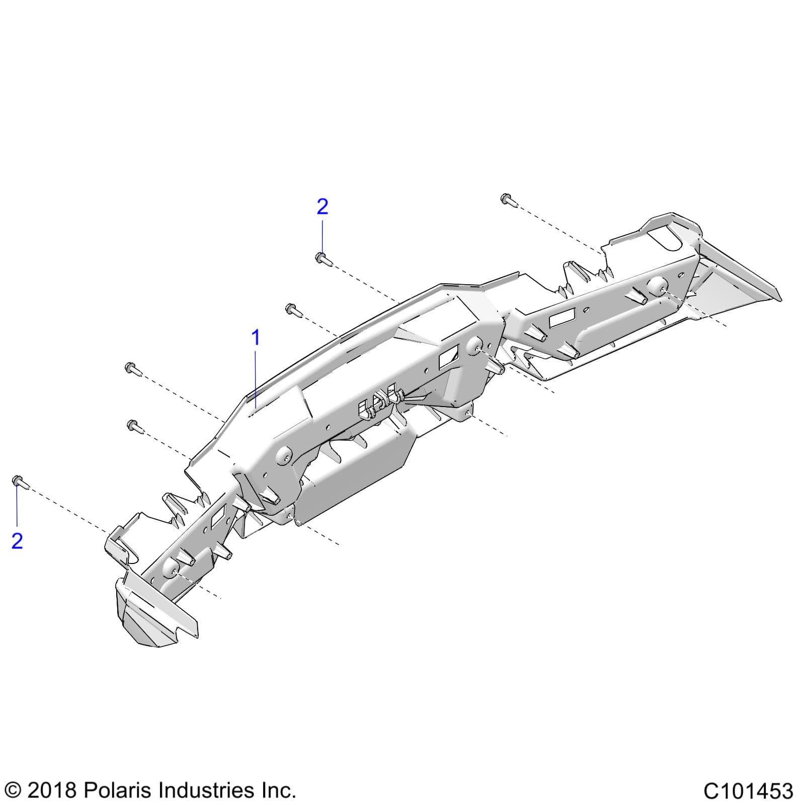 2026 SPORTSMAN 850 EPS PREM 48" R01 - A26SXE85AN/AZ — BODY, REAR BUMPER - A26SXE85AN/AZ (C101453) diagram