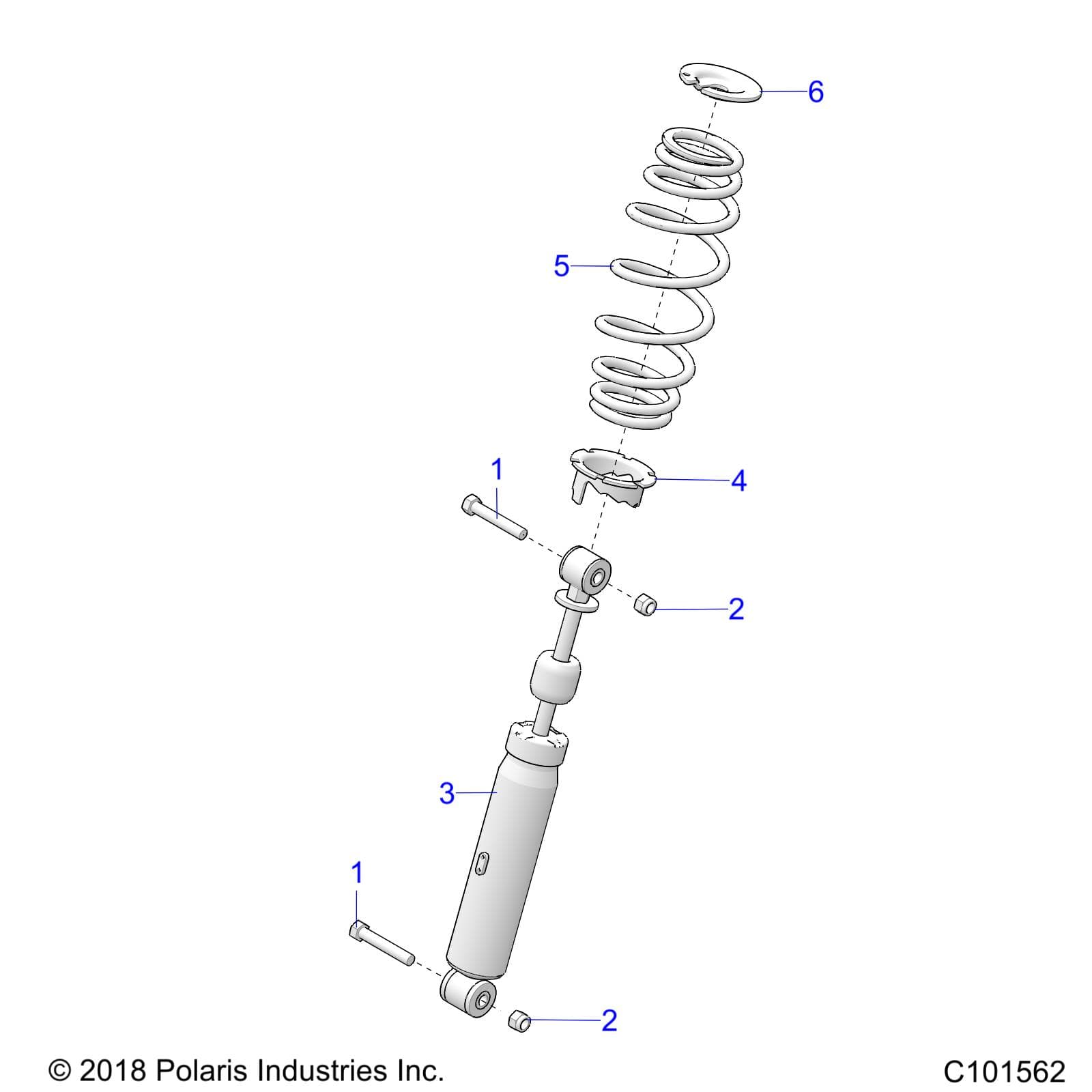 2026 SPORTSMAN 570 6X6 EPS 49S — SUSPENSION, MIDDLE SHOCKS and MOUNTING - A26SKE57A1 (C101562) diagram