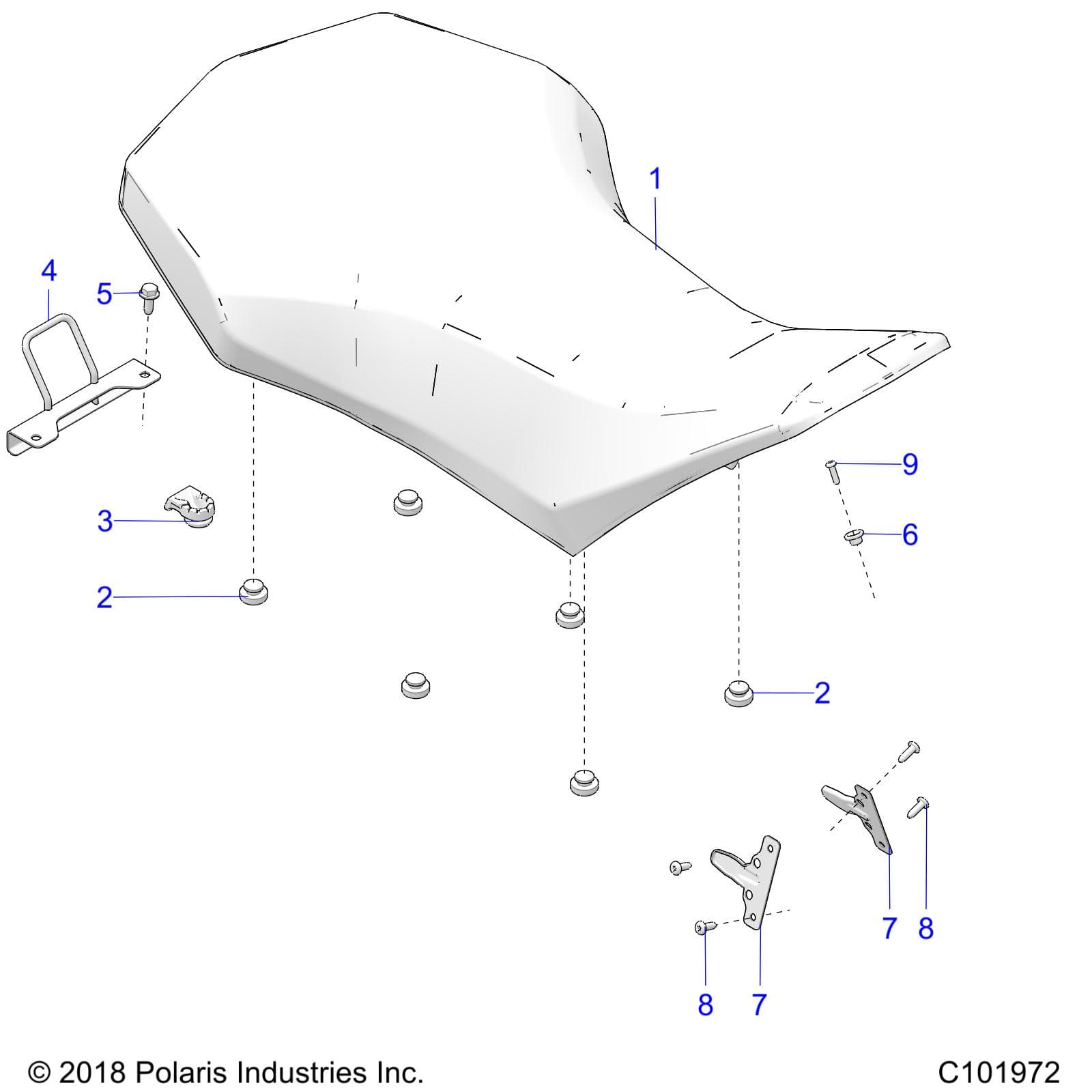 2026 SPORTSMAN 850 EPS PREM 48" R01 - A26SXE85AN/AZ — BODY, SEAT - A26SXE85AN/AZ (C101972) diagram