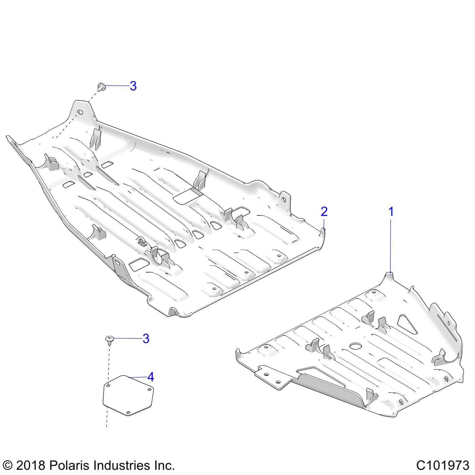 2026 SPORTSMAN 1000 ULTIMATE 49S R01 - A26SXR95AG — BODY, SKID PLATES - A26SXR95AG (C101973) diagram