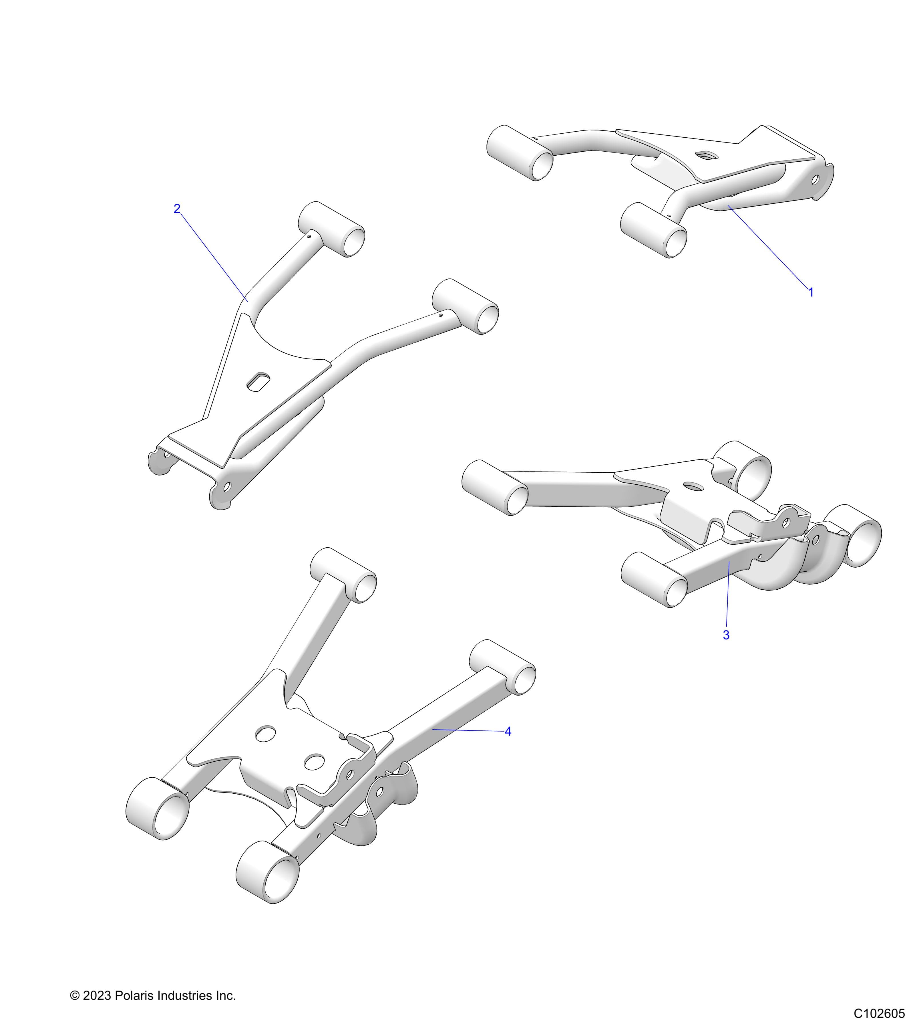 2026 SPORTSMAN TOURING 570 — SUSPENSION, REAR CONTROL ARMS - A26SDA57A7 (C102605) diagram