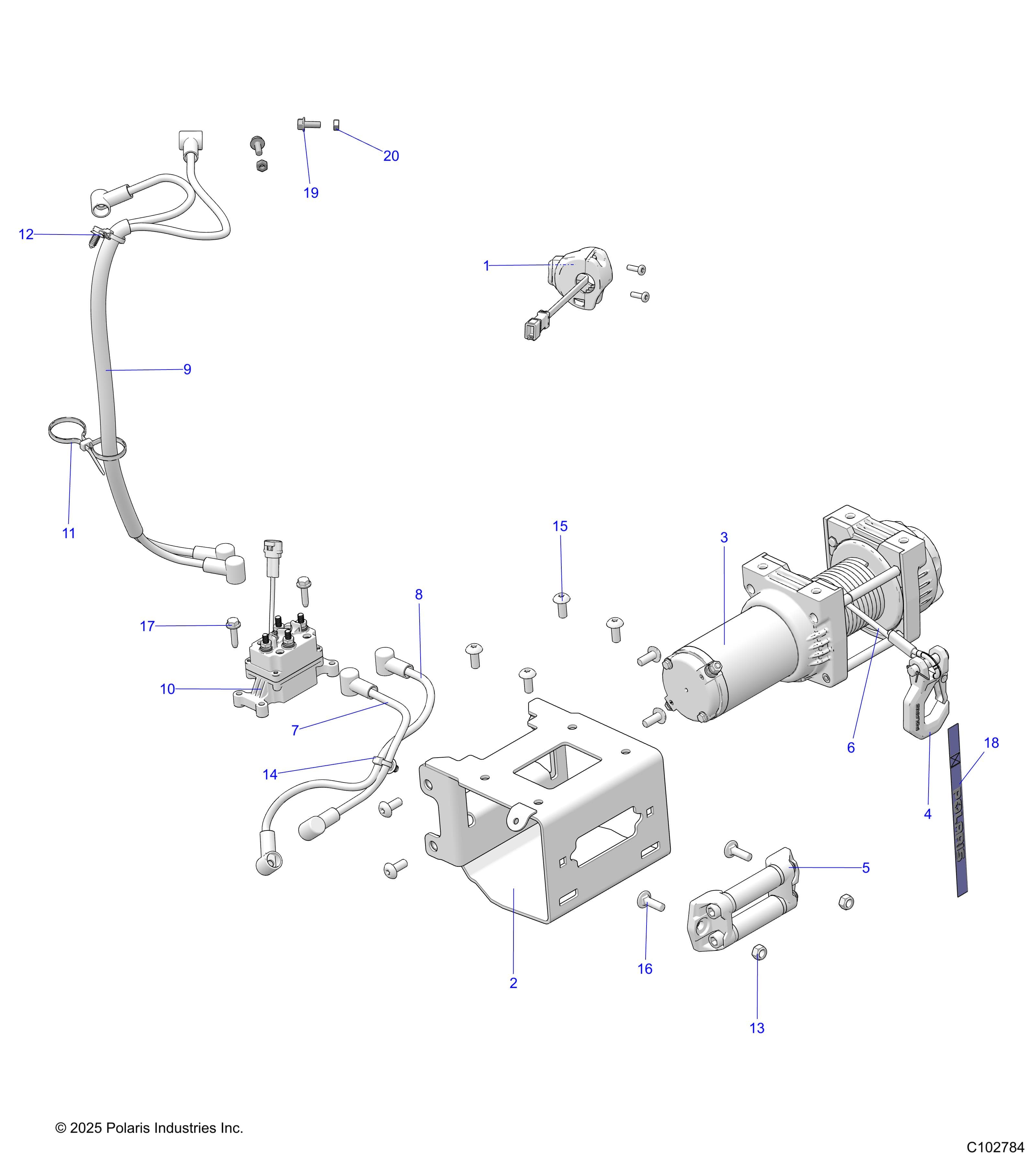 2026 SPORTSMAN 570 EPS — CHASSIS, WINCH - A26SEE57A1/A4/A6/A9/B1/B4/B6 (C102784) diagram