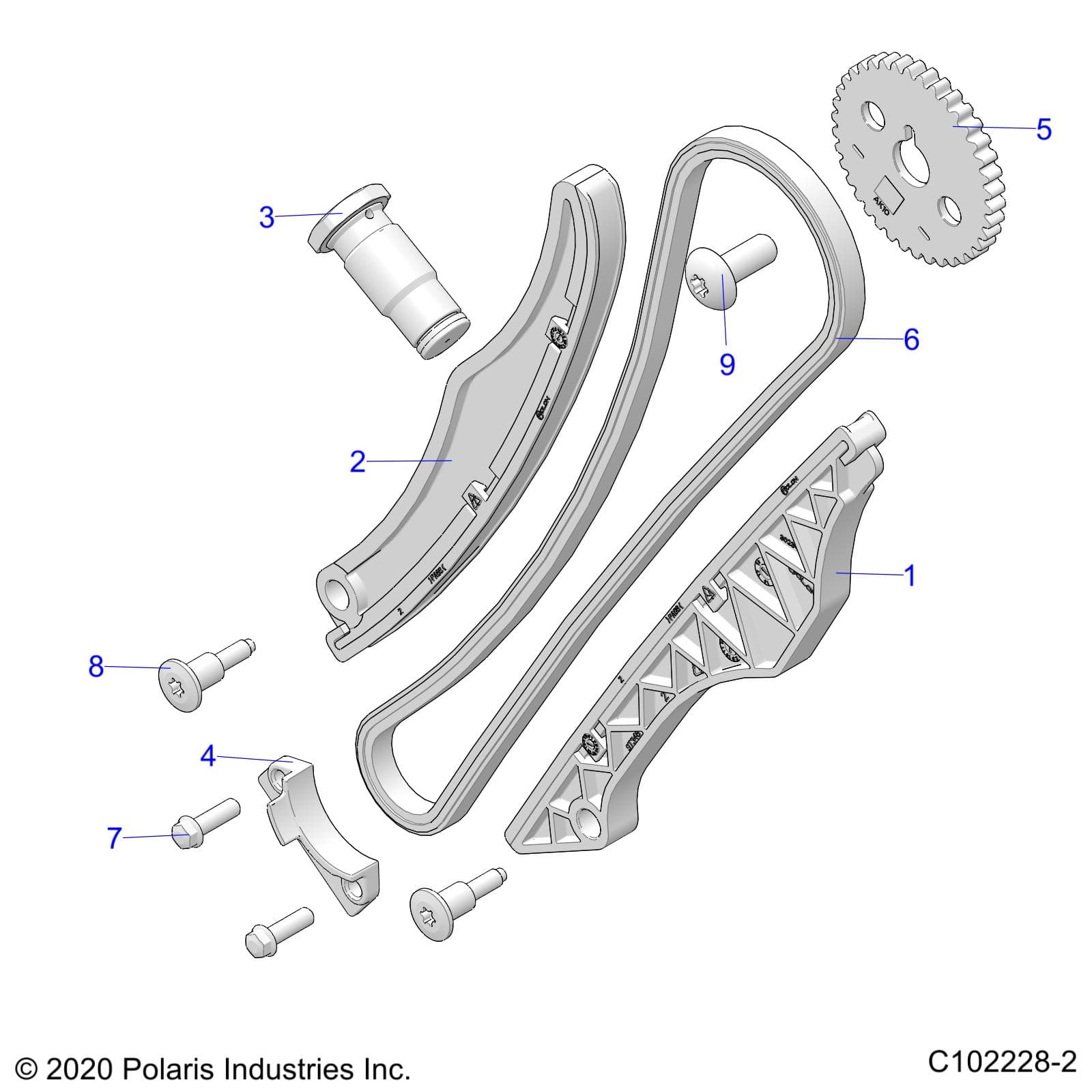 2026 SPORTSMAN 450 EPS 50S — ENGINE, CAM CHAIN and SPROCKET - A26SEE50B1/B4 (C102228-2) diagram