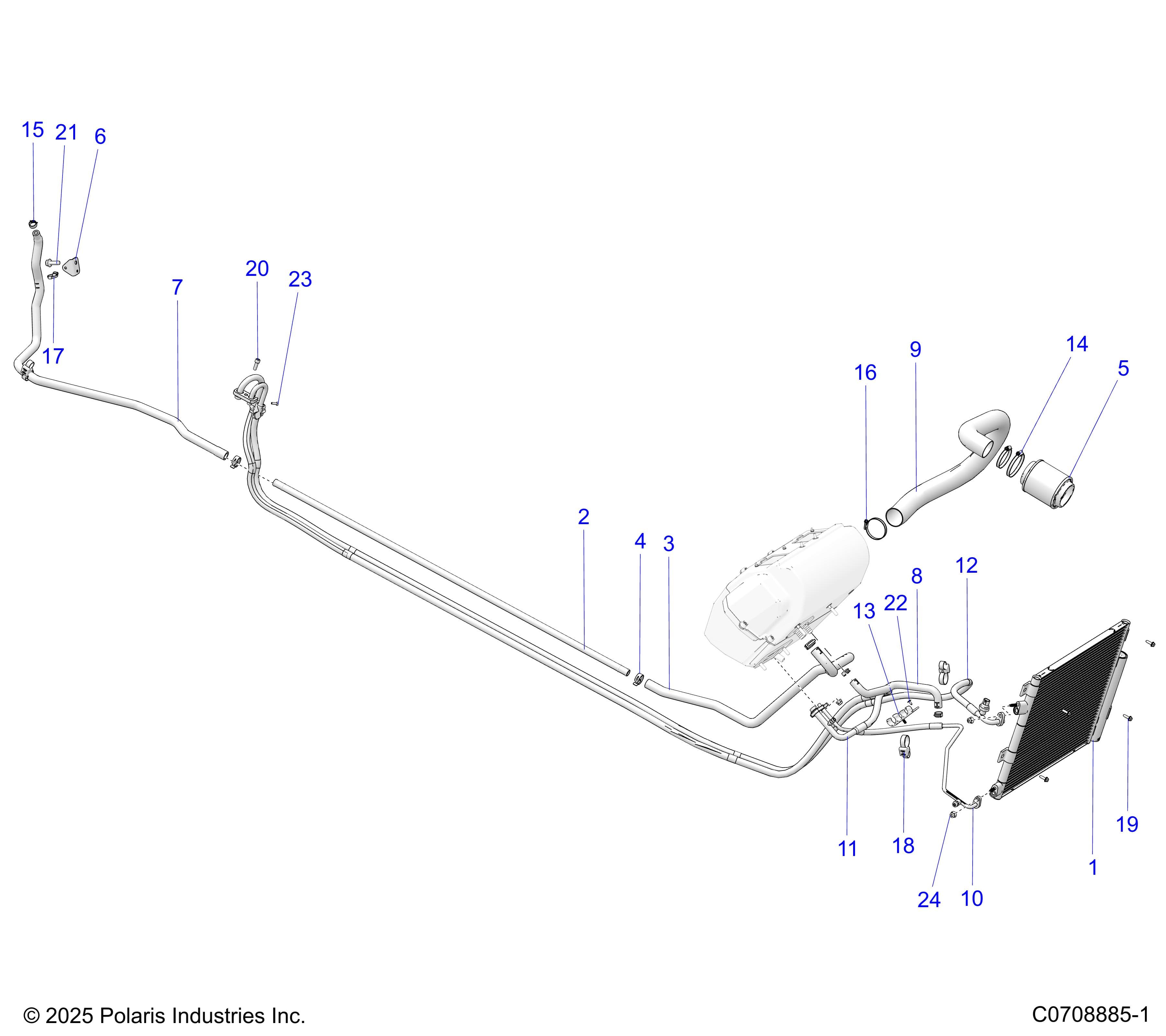 2026 POLARIS XPEDITION ADV 5 NORTHSTAR — BODY, HVAC CONDENSER AND HOSE ROUTINGS diagram