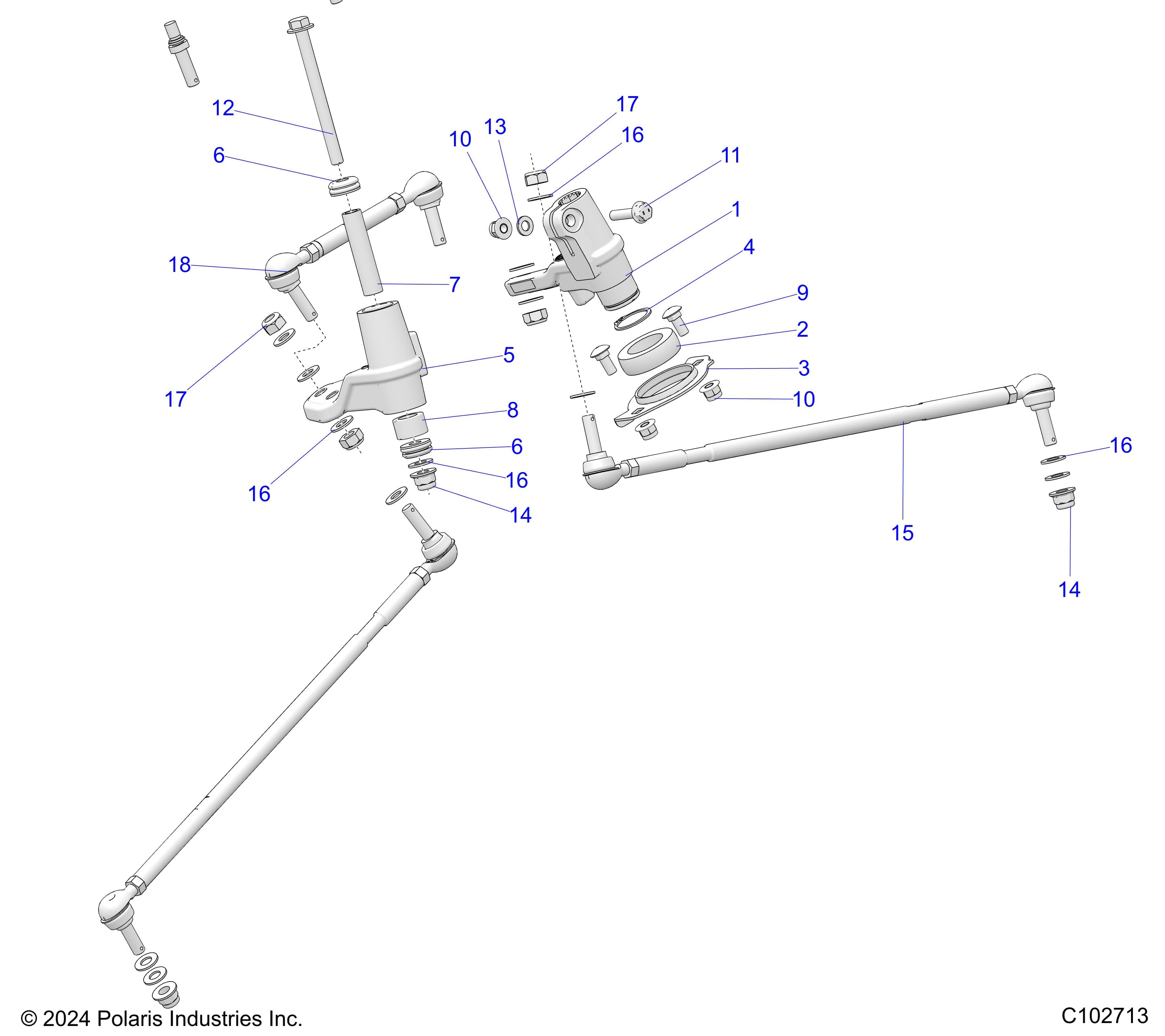 2026 SCRAMBLER XP 1000 S 49S R01 - A26SGE95AB — STEERING, IDLERS AND LINKS - A26SGE95AB (C102713) diagram