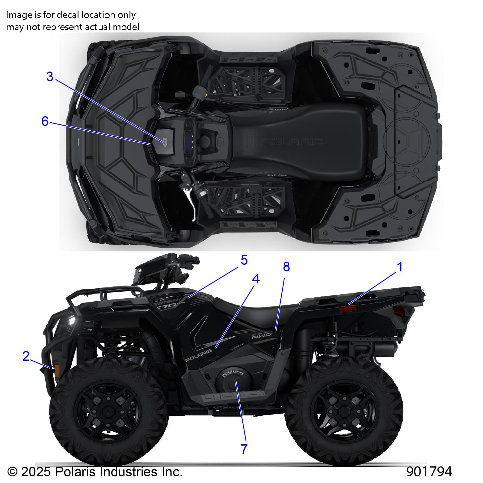 2026 SPORTSMAN 570 EPS TRAIL PACKAGE — BODY, DECALS, GRAPHIC - A26SHY57AL/AS (901794) diagram