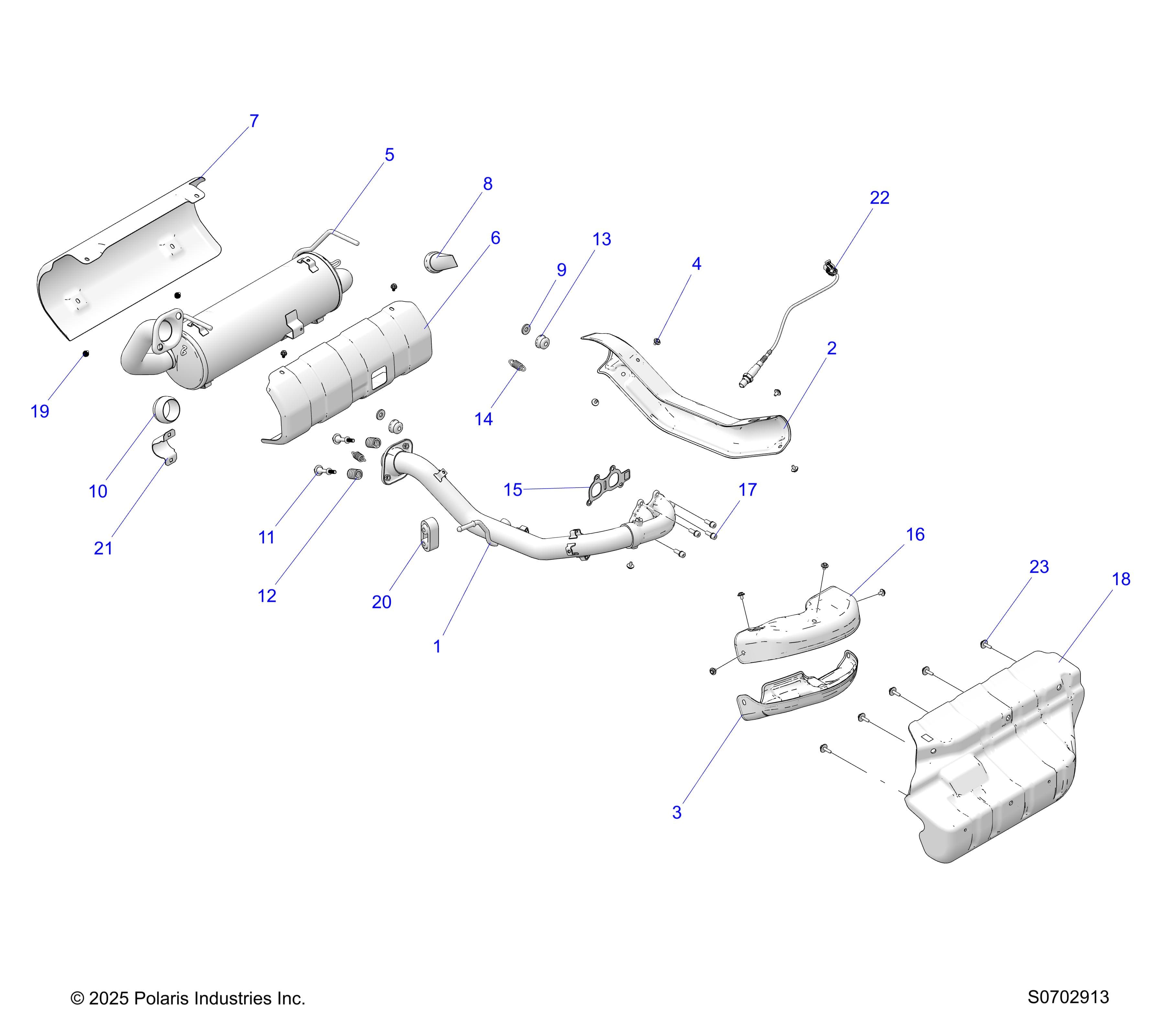 2026 RANGER 1000 CABBED — ENGINE, EXHAUST SYSTEM diagram