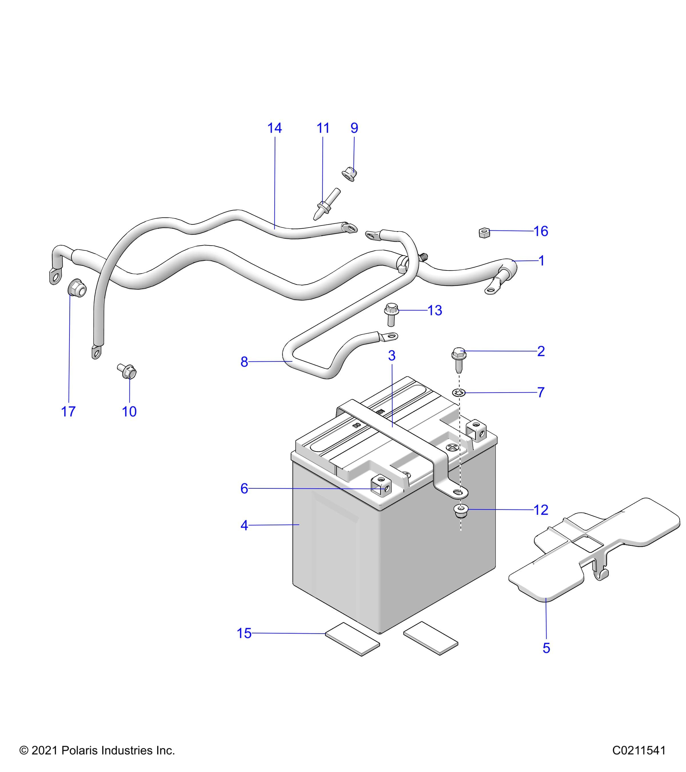 2026 SPORTSMAN 850 48" R02 - A26SXA85A1 — ELECTRICAL, BATTERY - A26SXA85A1 (C0211541) diagram