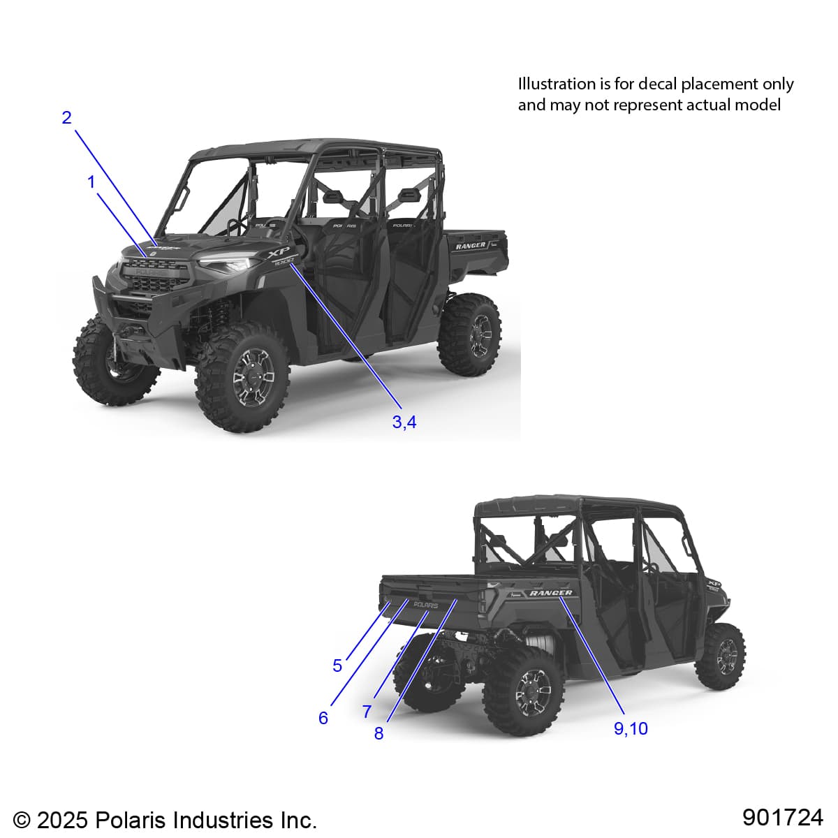 2026 RANGER 1000 XP CREW TEXAS EDITION — BODY, DECALS, GRAPHIC - R26RSF99AL (901724) diagram