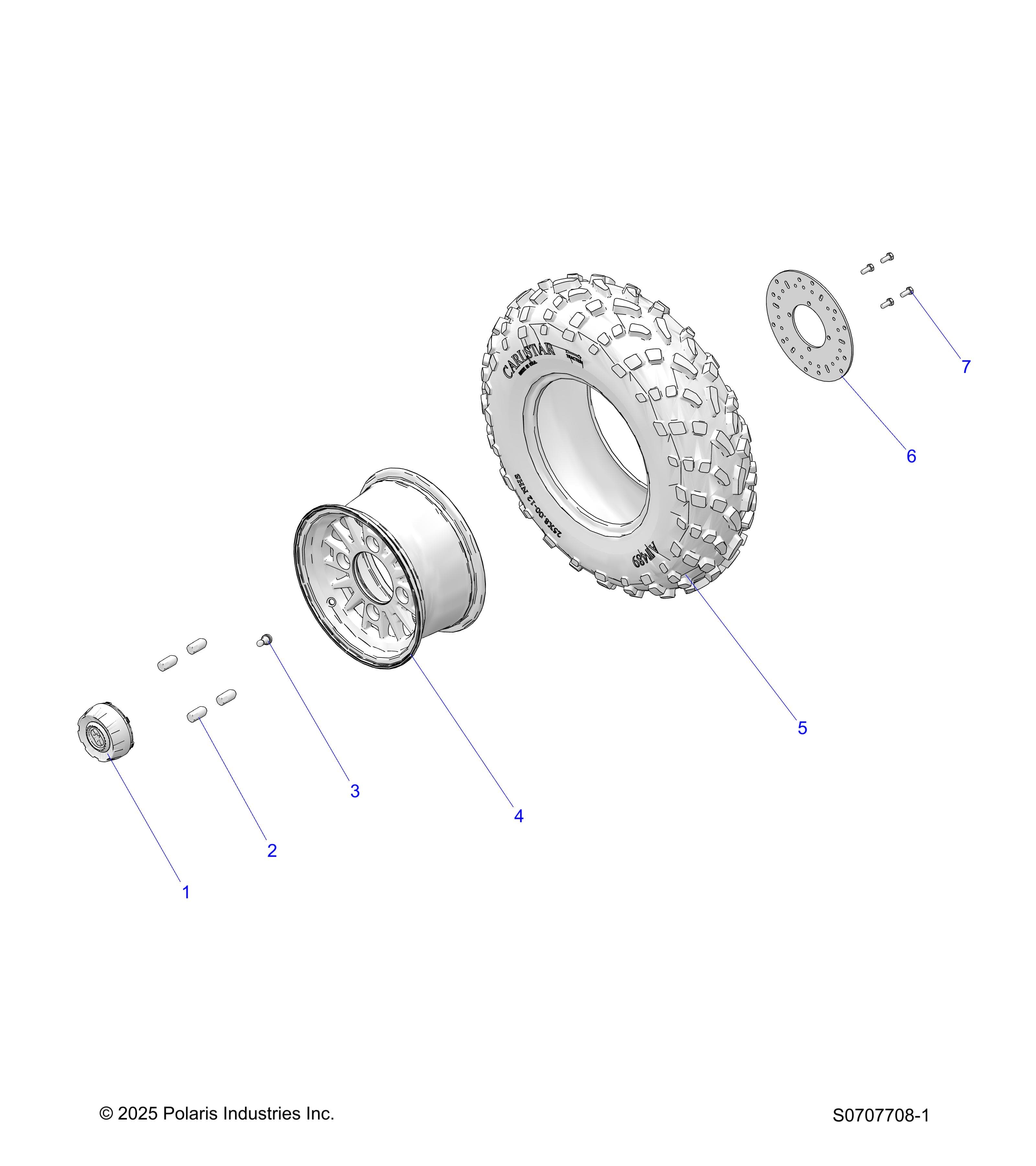 2026 RANGER 500 — WHEELS, FRONT diagram