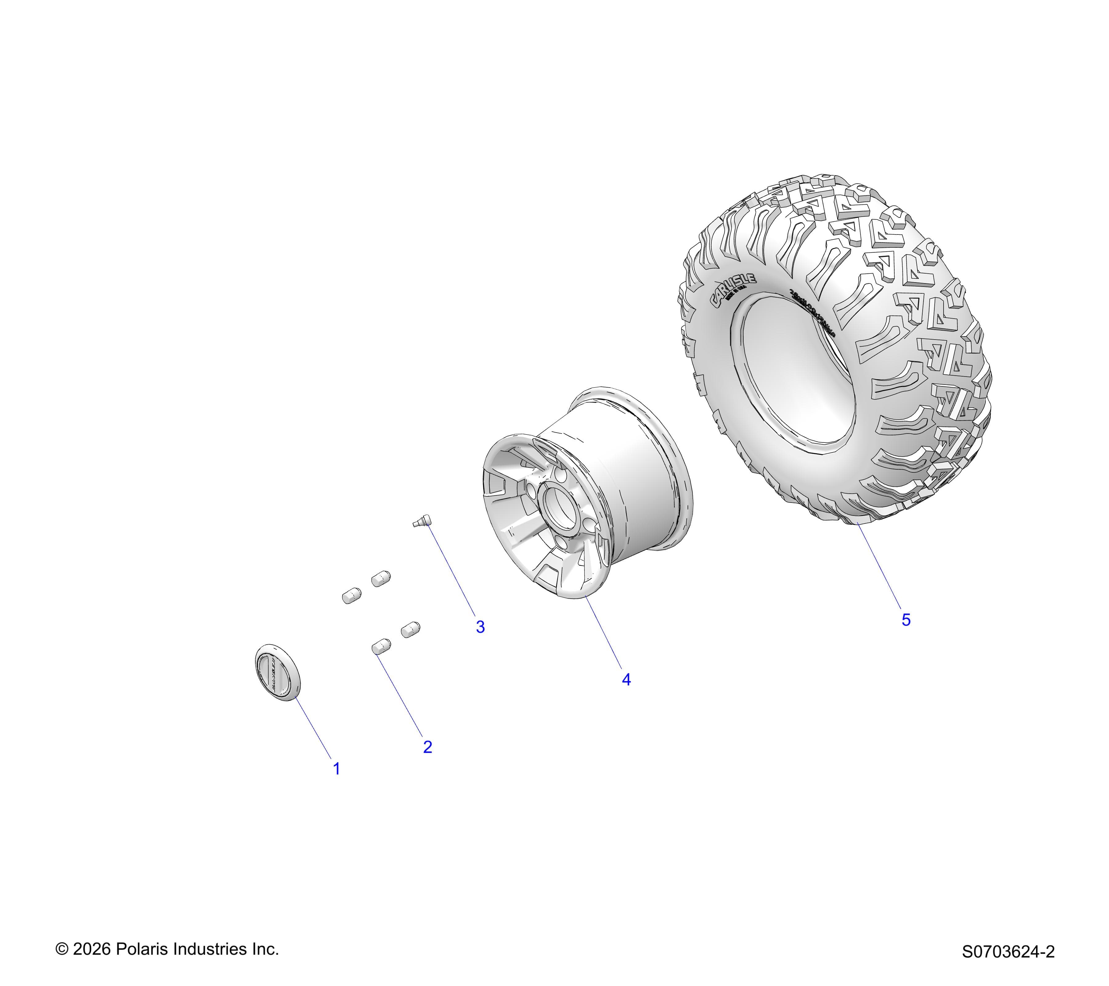 2026 RANGER 1000 CABBED — WHEELS, REAR diagram