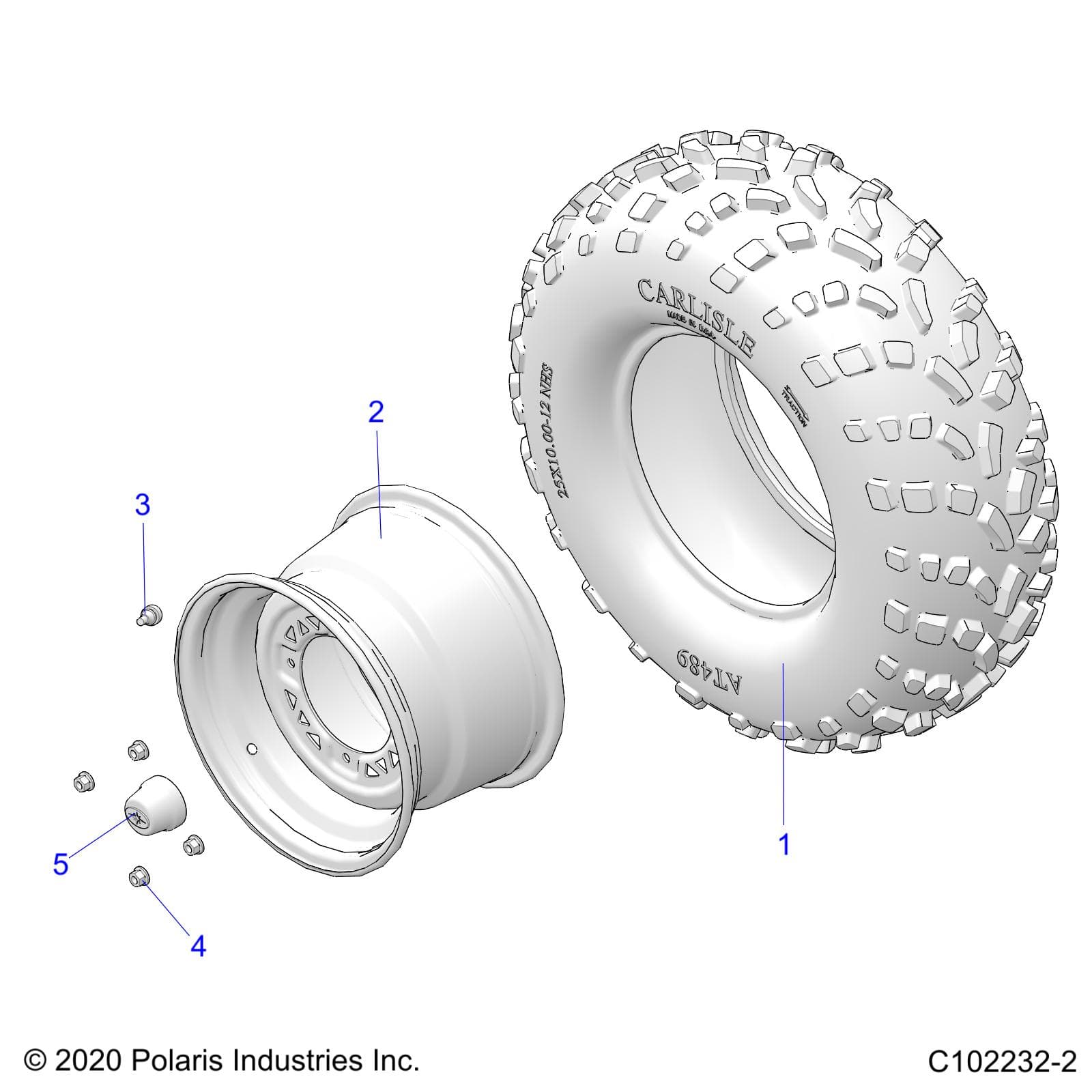 2026 SPORTSMAN TOURING 570 — WHEELS, REAR TIRE - A26SDA57A7 (C102232-2) diagram