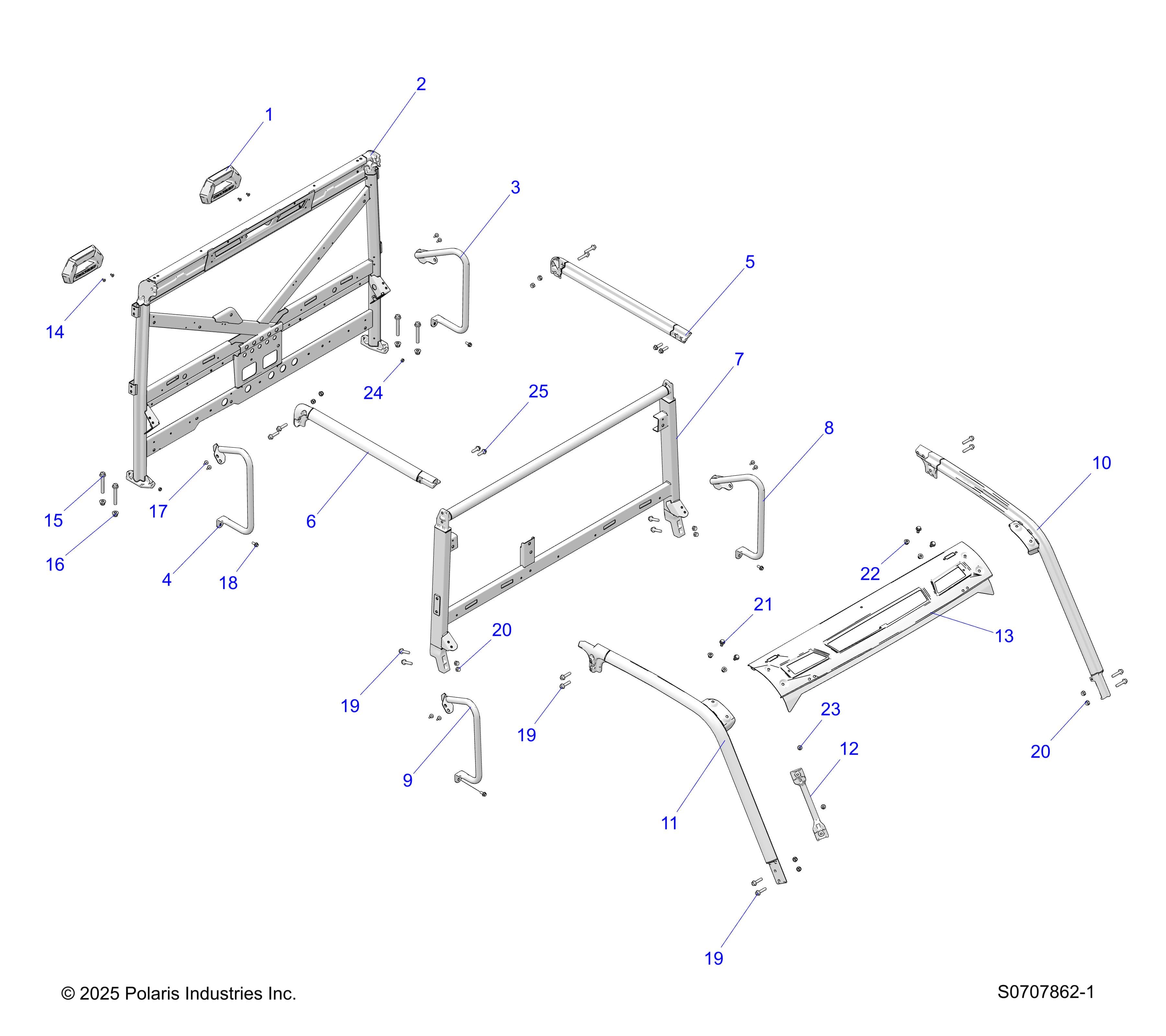 2026 RANGER 1000 CREW NON EPS — CHASSIS, CAB FRAME diagram
