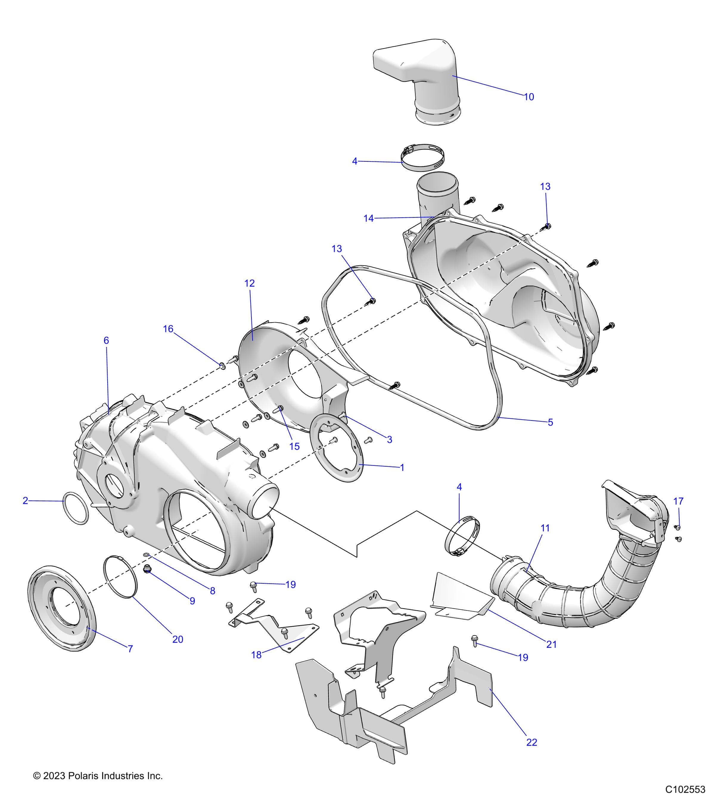 2026 SPORTSMAN 570 UTL 49S — BODY, CLUTCH COVER - A26SHR57AG (C102553) diagram