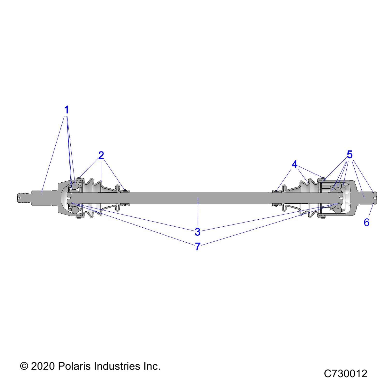 2026 RANGER 1000 CABBED — DRIVE TRAIN, FRONT HALF SHAFT diagram