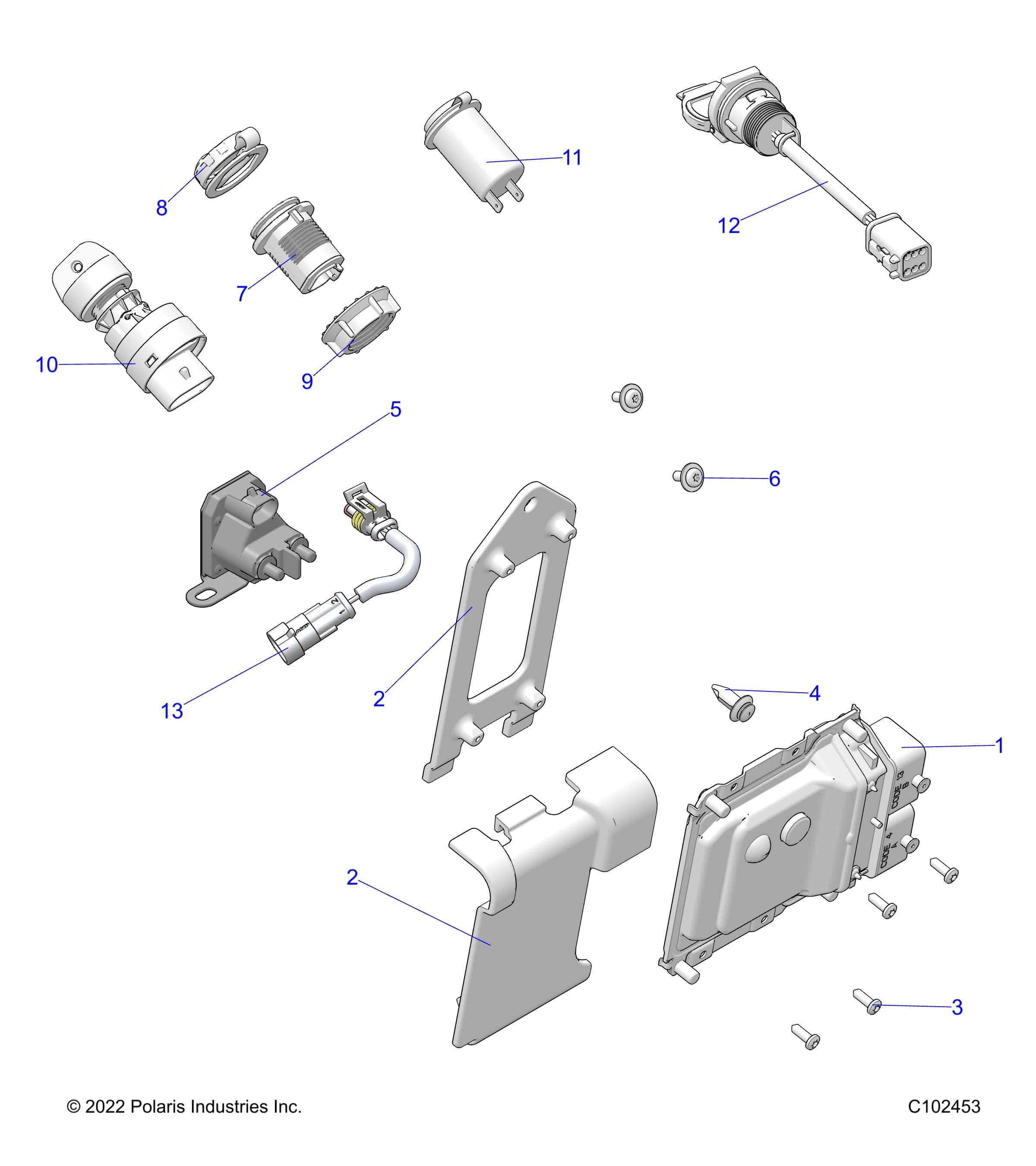 2026 SPORTSMAN 570 UTL 49S — ELECTRICAL, SWITCHES, SENSORS and ECM - A26SHR57AG (C102453) diagram