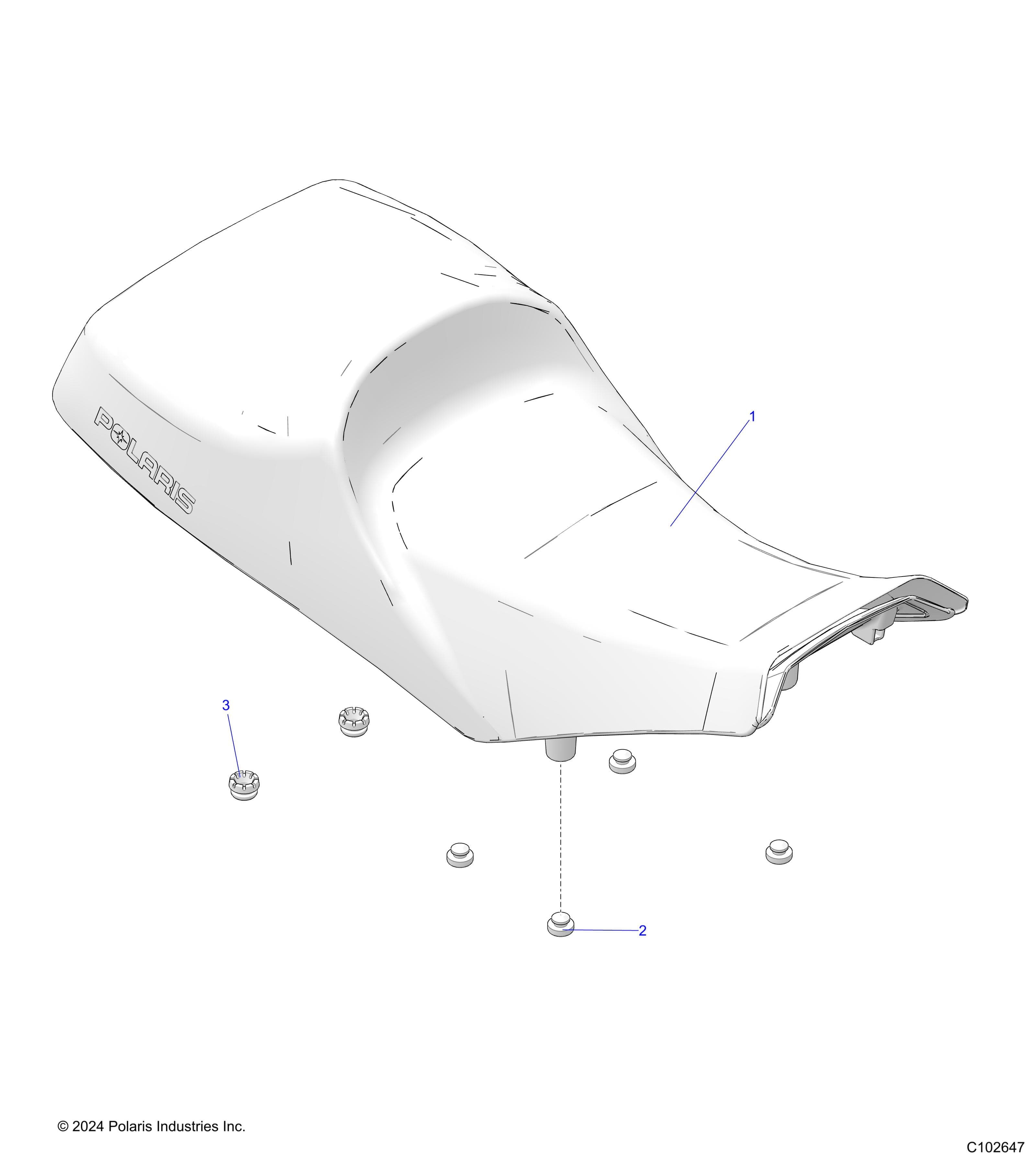 2026 SPORTSMAN 570 6X6 EPS 49S — BODY, SEAT - A26SKE57A1 (C102647) diagram