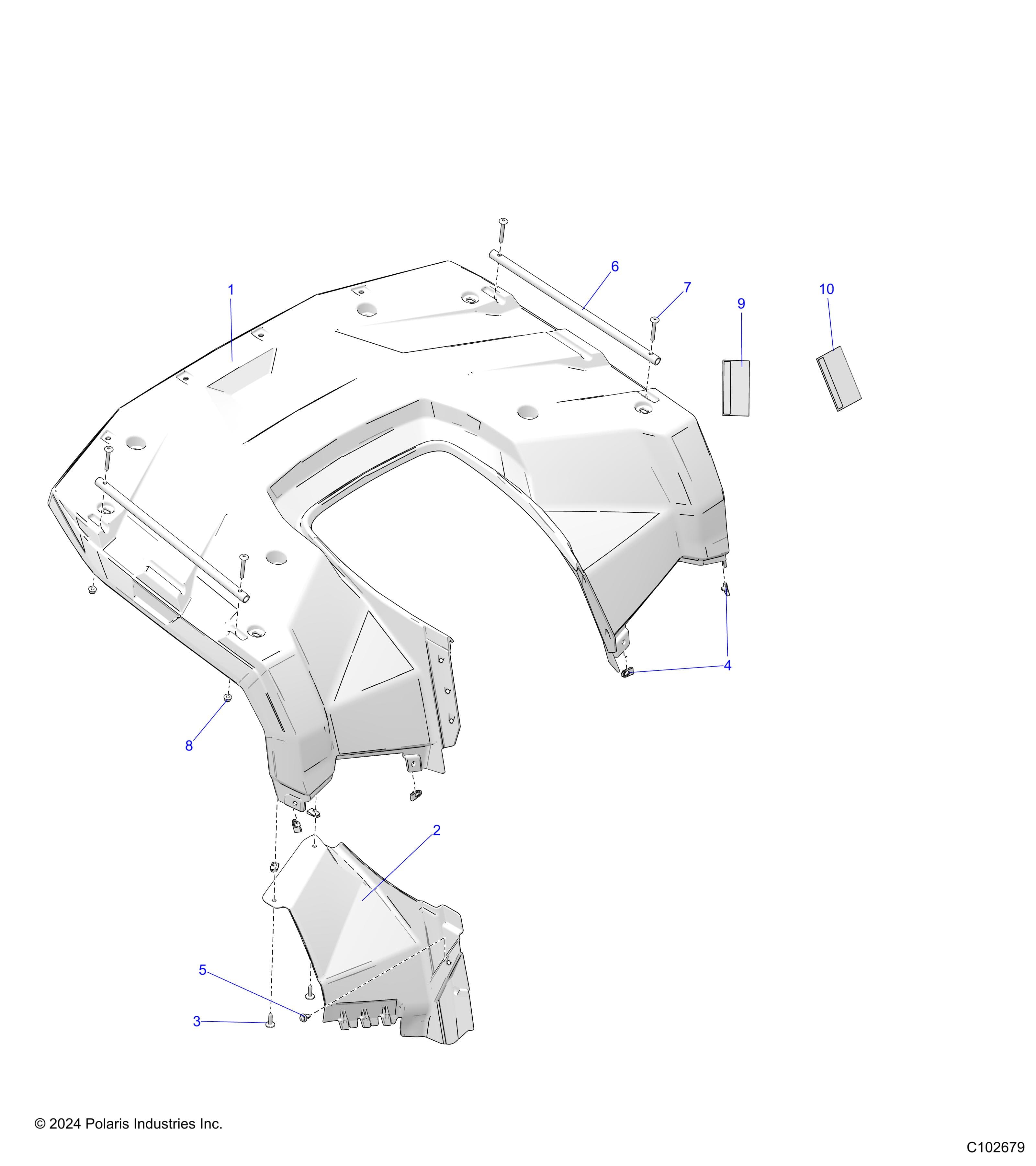 2026 SPORTSMAN 450 50S — BODY, REAR CAB - A26SEA50B1/B4 (C102679) diagram