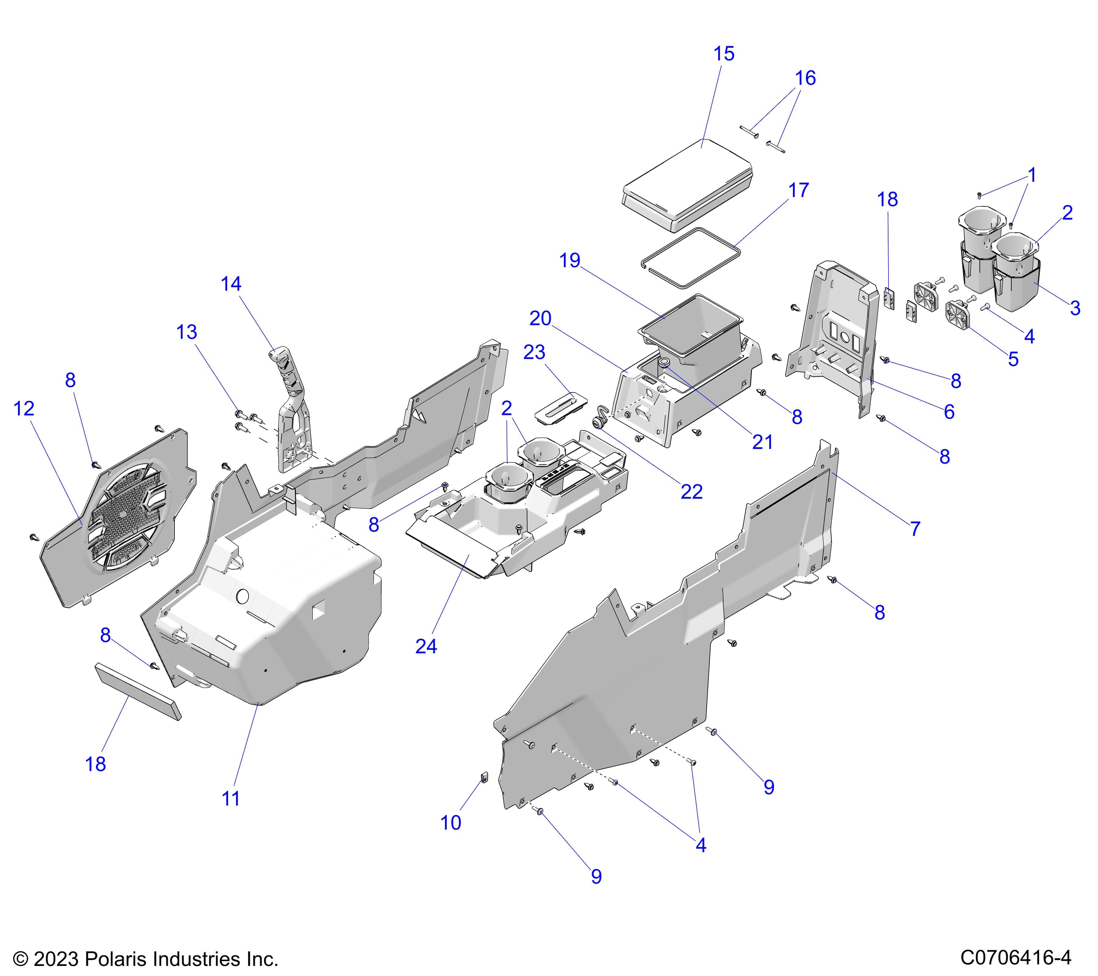 2026 POLARIS XPEDITION XP5 NORTHSTAR — BODY, CENTER CONSOLE diagram