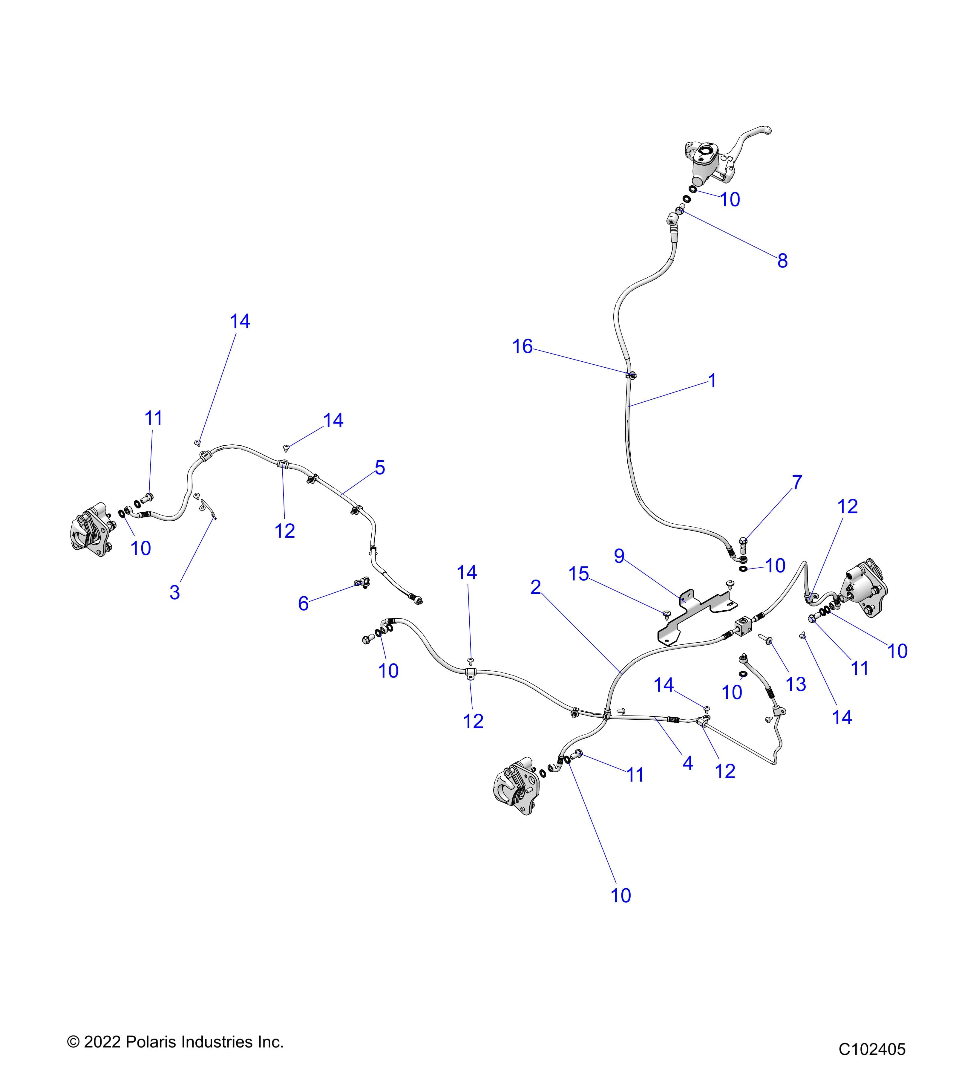2026 SPORTSMAN TOURING 570 — BRAKES, BRAKE LINES - A26SDA57A7 (C102405) diagram