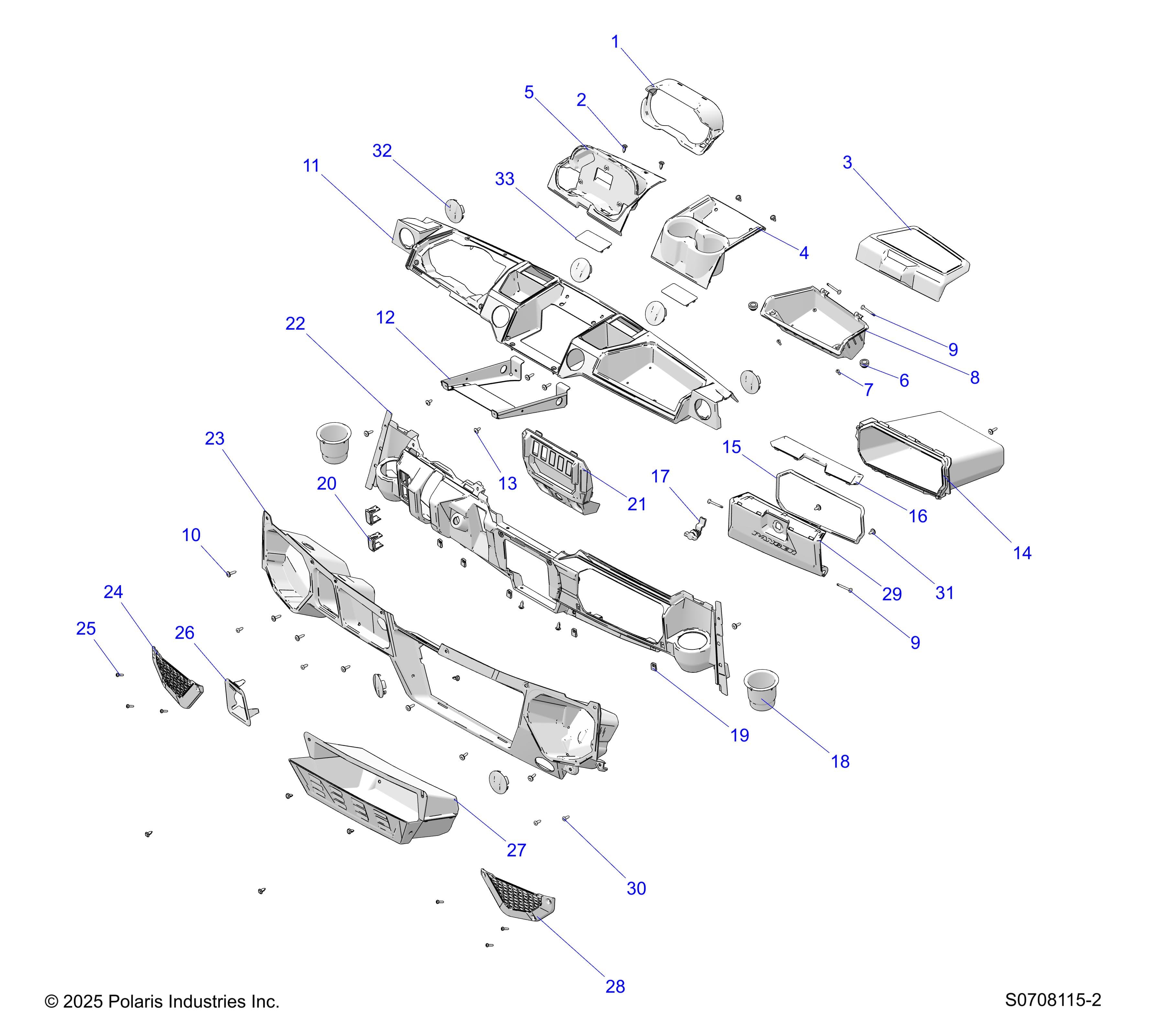 2026 RANGER 1000 XP CREW TEXAS EDITION — BODY, DASH diagram