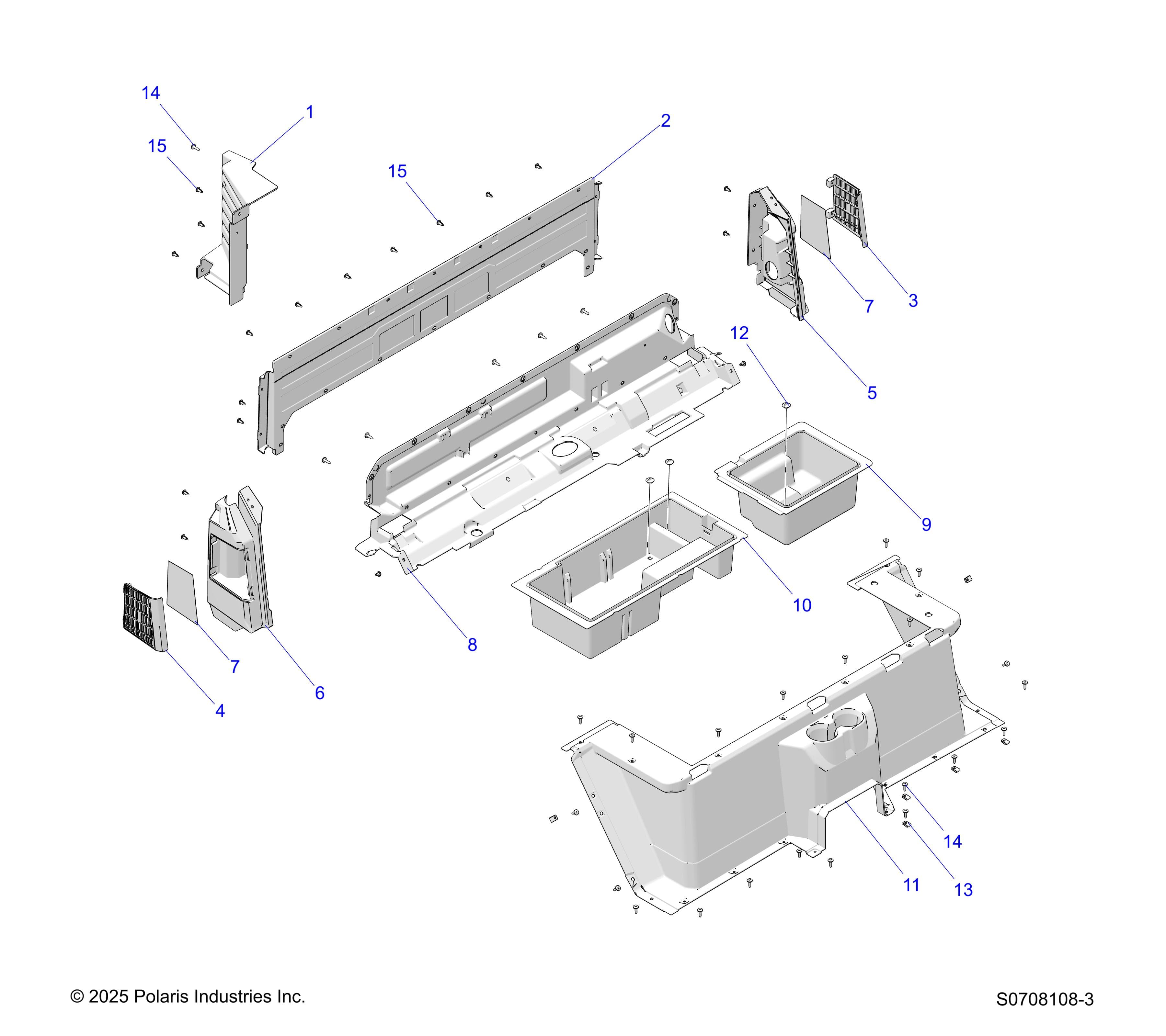 2026 RANGER 1000 NON EPS — BODY, REAR CLOSEOFF & FENDERS PREMIUM diagram