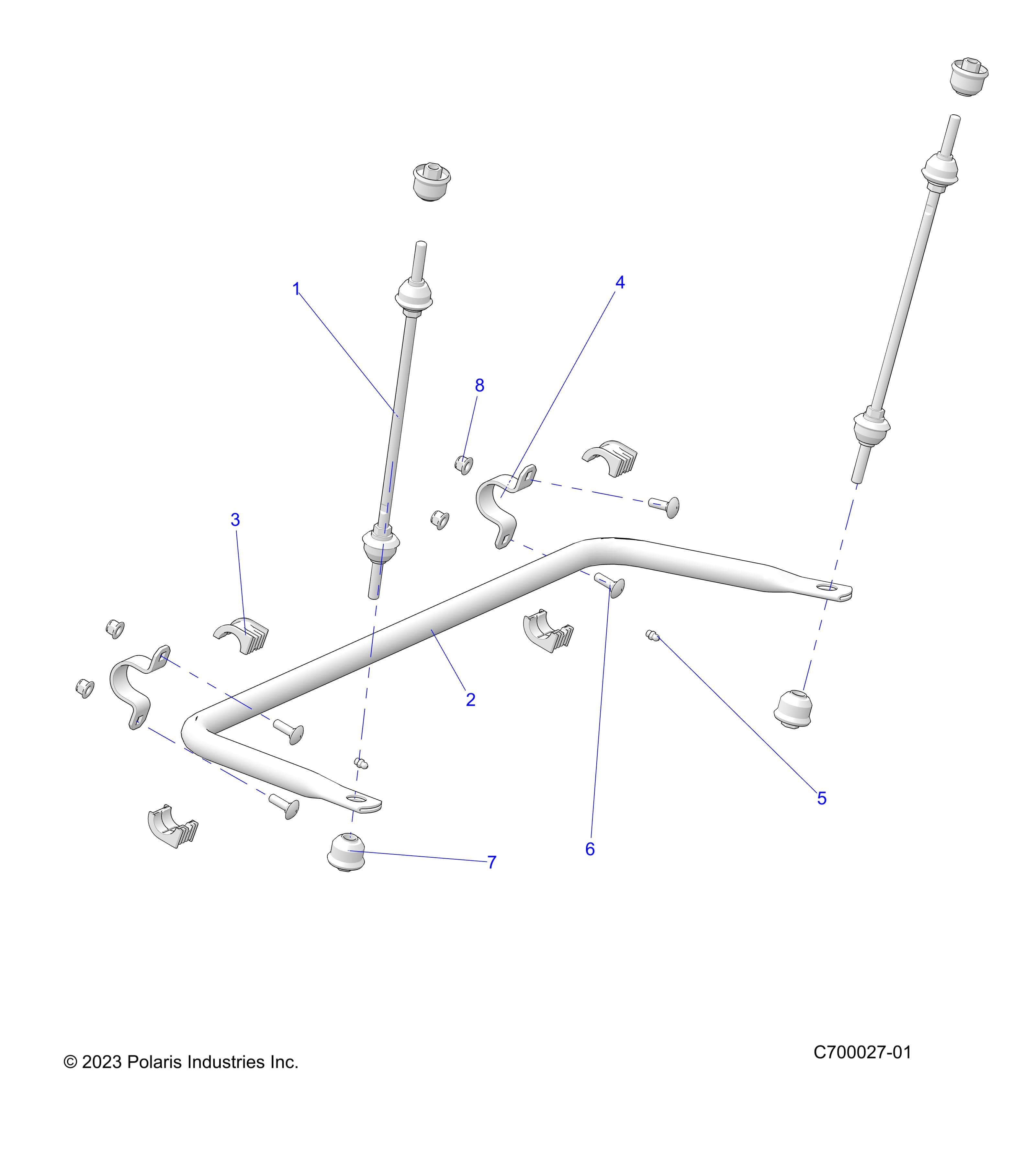 2026 RANGER 1000 XP CREW TEXAS EDITION — SUSPENSION, REAR STABILIZER BAR - R26RSF99AL (C700027-1) diagram
