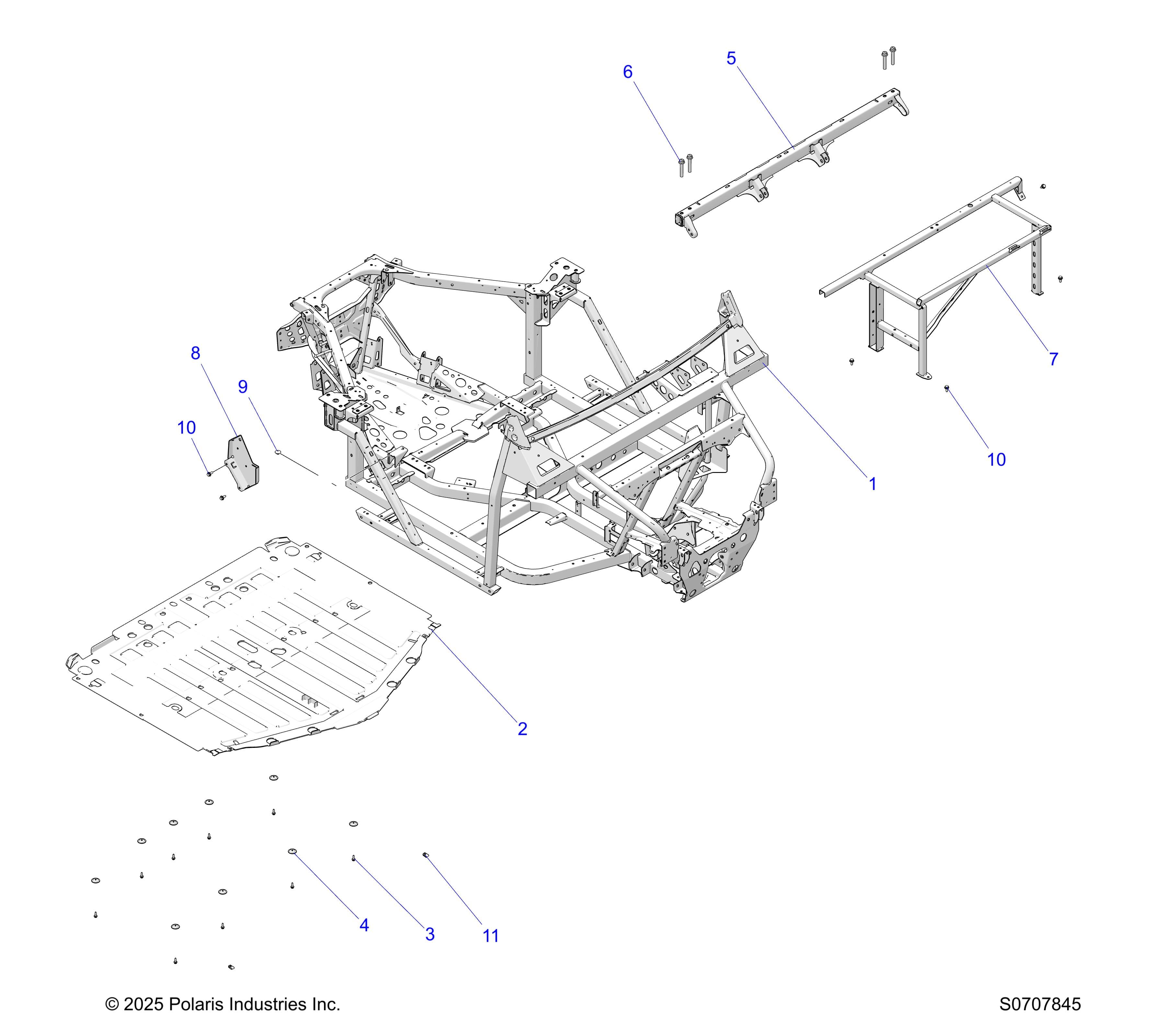 2026 RANGER 1000 XP PREMIUM — CHASSIS, MAIN FRAME & SKID PLATE diagram