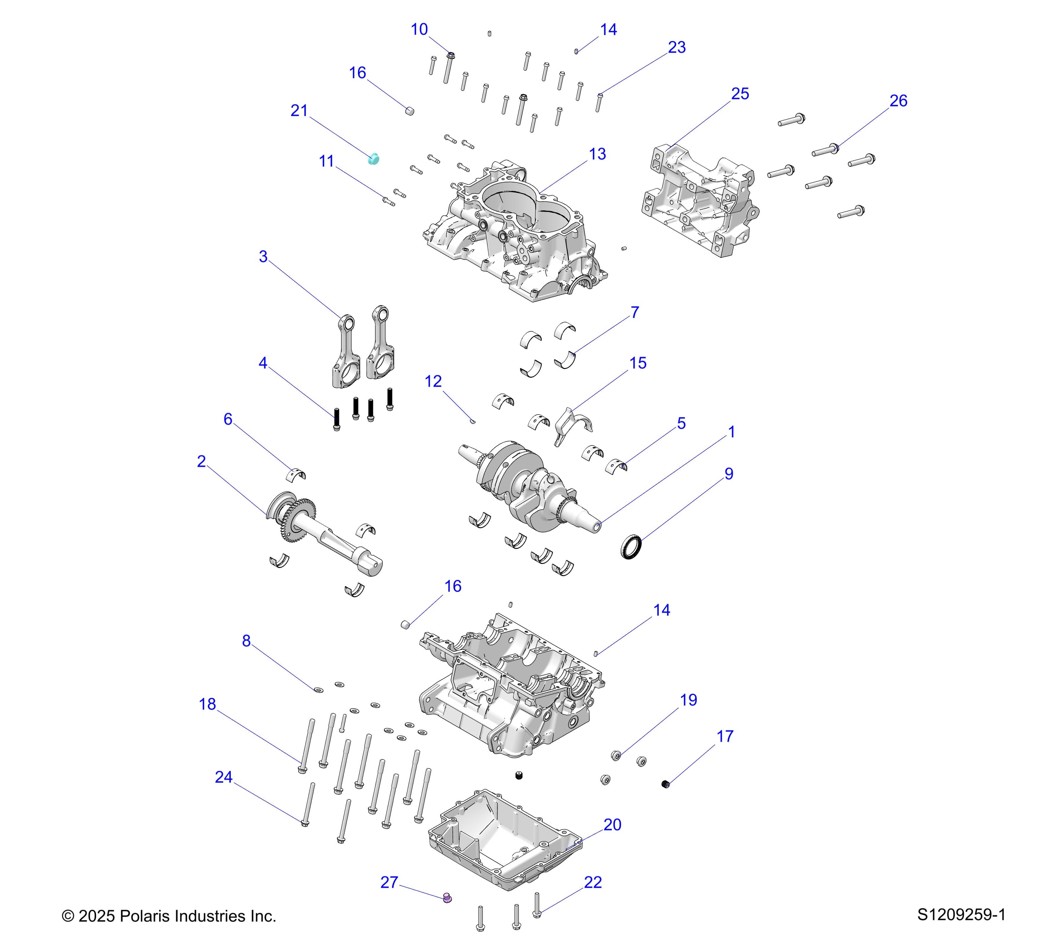 2026 RANGER 1000 CABBED — ENGINE, CRANKCASE & CRANKSHAFT diagram