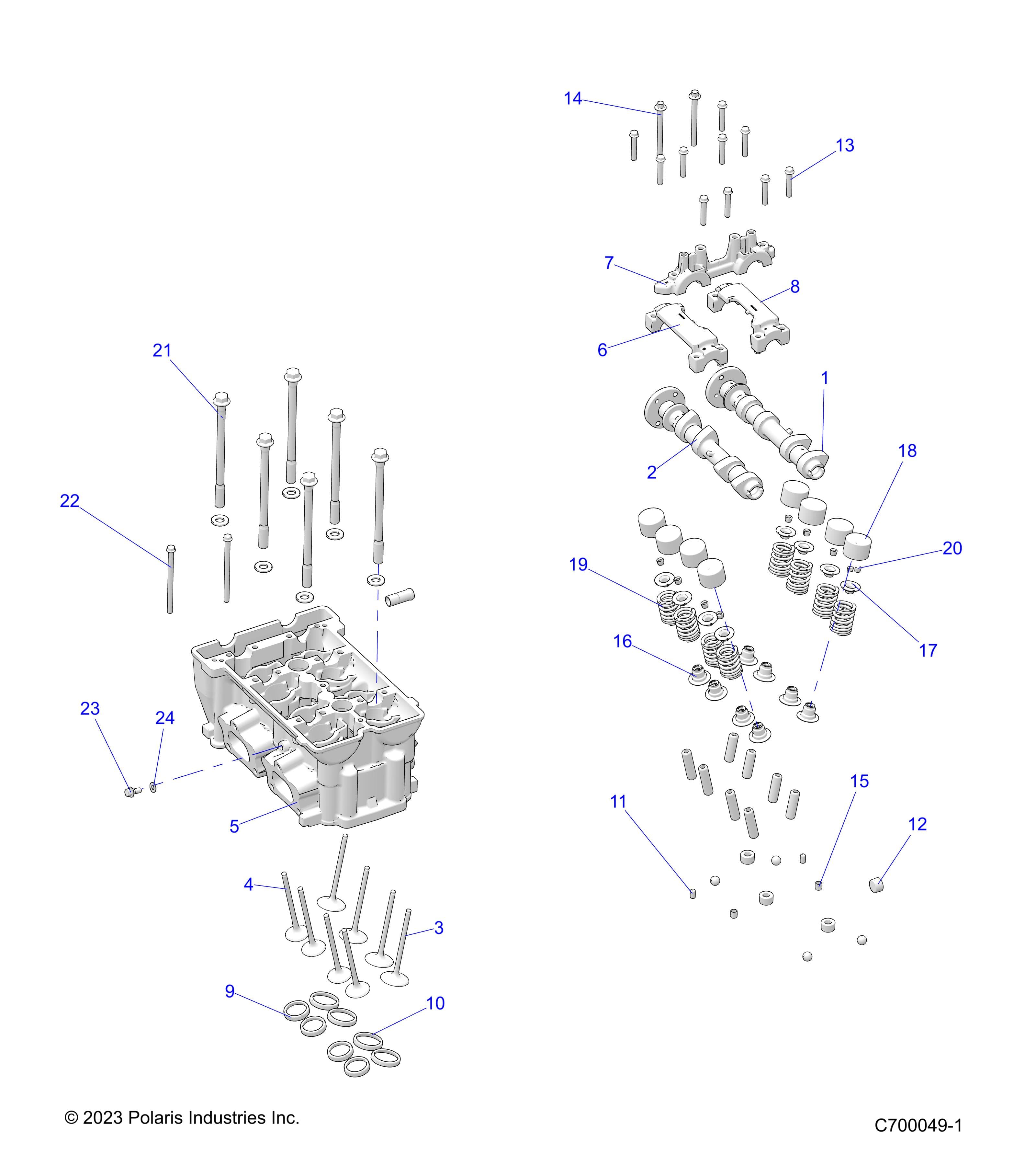 2026 RANGER 1000 XP CREW NSTR ULTIMATE TRAIL BOSS — ENGINE, CYLINDER HEAD & VALVES - R26RSV99AK (C700049-1) diagram