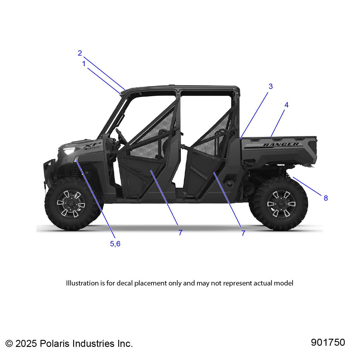 2026 RANGER 1000 XP CREW PREMIUM — BODY, DECALS, GENERAL - R26RSE99A9/B9/AF/BF/AH/BH/AB/BB/AS/BS  (901750-1) diagram